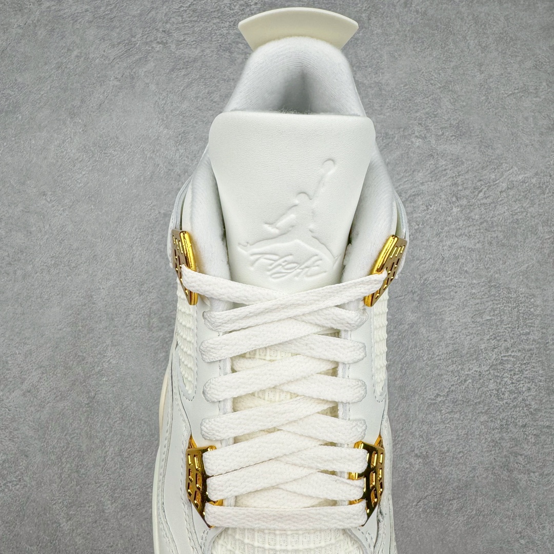 图片[5]-＃Ljr Air Jordan AJ4 Retro 盐白金属扣 AQ9129-170 圈内高端零售标杆 独家外贸特供 耗时半年巨作 全套原纸板楦头开发 原厂特供皮料加持 确保原汁原味 完美呈现四代版型 一比一鞋头弧度高度鞋身弧度 数据细节工艺流程均保持原鞋一致 原厂TPU网格鞋带扣 正确内里网布 菱角分明不变形无多余毛边 柔软性质感一致于原鞋 市场唯一原厂鞋扣模具 背面可见隐藏注塑口 原厂织唛标 原厂飞人电绣工艺 尾指中部跳三针 独家绑鞋带手法 印刷中底布 四线拉帮 米色美纹纸贴合固定 进口港宝加持 后跟自然饱满 全鞋荧光划线卡点 追求极致完美 每一双都是工艺品 多重QC质检 超越公司货的品控标准 实实在在的免检产品 尺码：40.5 41 42 42.5 43 44 44.5 45 45.5 46 47.5 48.5-选品中心