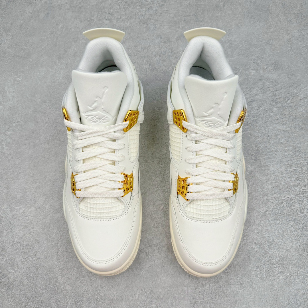 图片[2]-＃Ljr Air Jordan AJ4 Retro 盐白金属扣 AQ9129-170 圈内高端零售标杆 独家外贸特供 耗时半年巨作 全套原纸板楦头开发 原厂特供皮料加持 确保原汁原味 完美呈现四代版型 一比一鞋头弧度高度鞋身弧度 数据细节工艺流程均保持原鞋一致 原厂TPU网格鞋带扣 正确内里网布 菱角分明不变形无多余毛边 柔软性质感一致于原鞋 市场唯一原厂鞋扣模具 背面可见隐藏注塑口 原厂织唛标 原厂飞人电绣工艺 尾指中部跳三针 独家绑鞋带手法 印刷中底布 四线拉帮 米色美纹纸贴合固定 进口港宝加持 后跟自然饱满 全鞋荧光划线卡点 追求极致完美 每一双都是工艺品 多重QC质检 超越公司货的品控标准 实实在在的免检产品 尺码：40.5 41 42 42.5 43 44 44.5 45 45.5 46 47.5 48.5-选品中心