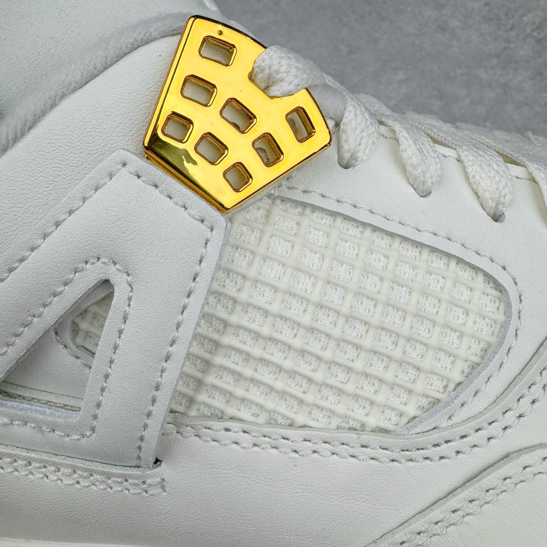 图片[19]-＃Ljr Air Jordan AJ4 Retro 盐白金属扣 AQ9129-170 圈内高端零售标杆 独家外贸特供 耗时半年巨作 全套原纸板楦头开发 原厂特供皮料加持 确保原汁原味 完美呈现四代版型 一比一鞋头弧度高度鞋身弧度 数据细节工艺流程均保持原鞋一致 原厂TPU网格鞋带扣 正确内里网布 菱角分明不变形无多余毛边 柔软性质感一致于原鞋 市场唯一原厂鞋扣模具 背面可见隐藏注塑口 原厂织唛标 原厂飞人电绣工艺 尾指中部跳三针 独家绑鞋带手法 印刷中底布 四线拉帮 米色美纹纸贴合固定 进口港宝加持 后跟自然饱满 全鞋荧光划线卡点 追求极致完美 每一双都是工艺品 多重QC质检 超越公司货的品控标准 实实在在的免检产品 尺码：40.5 41 42 42.5 43 44 44.5 45 45.5 46 47.5 48.5-选品中心