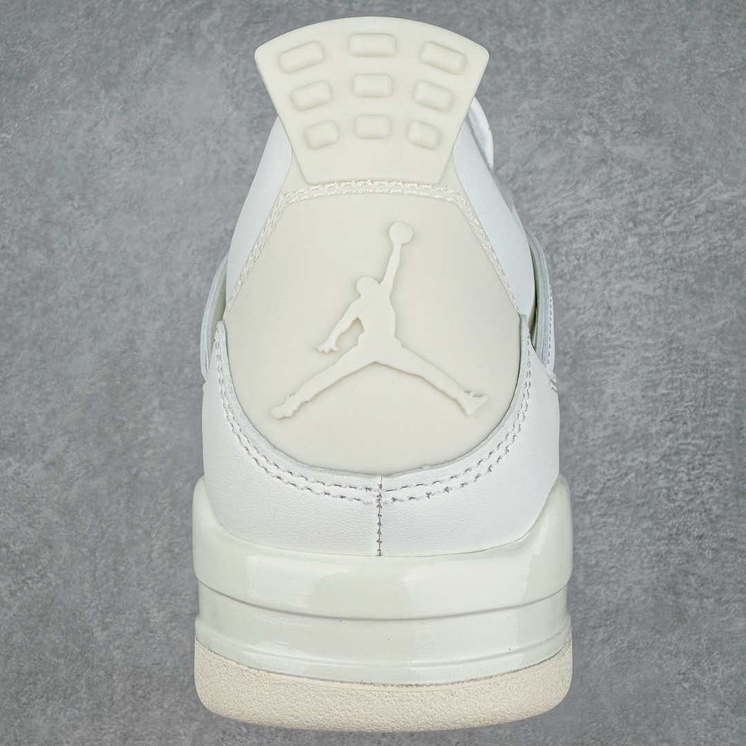 图片[8]-＃Ljr Air Jordan AJ4 Retro 盐白金属扣 AQ9129-170 圈内高端零售标杆 独家外贸特供 耗时半年巨作 全套原纸板楦头开发 原厂特供皮料加持 确保原汁原味 完美呈现四代版型 一比一鞋头弧度高度鞋身弧度 数据细节工艺流程均保持原鞋一致 原厂TPU网格鞋带扣 正确内里网布 菱角分明不变形无多余毛边 柔软性质感一致于原鞋 市场唯一原厂鞋扣模具 背面可见隐藏注塑口 原厂织唛标 原厂飞人电绣工艺 尾指中部跳三针 独家绑鞋带手法 印刷中底布 四线拉帮 米色美纹纸贴合固定 进口港宝加持 后跟自然饱满 全鞋荧光划线卡点 追求极致完美 每一双都是工艺品 多重QC质检 超越公司货的品控标准 实实在在的免检产品 尺码：40.5 41 42 42.5 43 44 44.5 45 45.5 46 47.5 48.5-选品中心