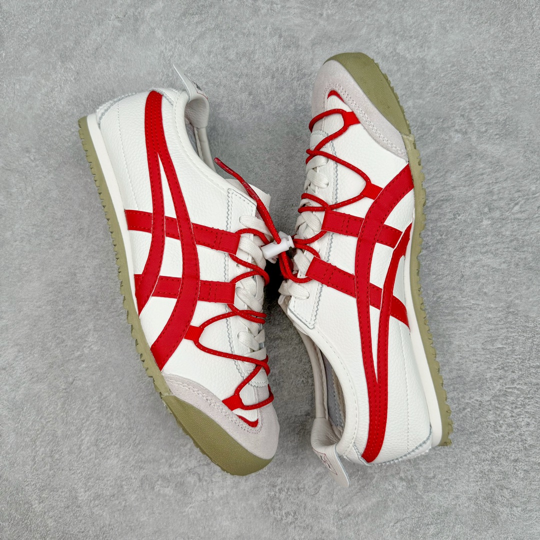 图片[3]-＃C版 Asics Onitsuka Tiger MEXICO 66 亚瑟士鬼冢虎复古经典板鞋 CNY 龙年限定 白红 市场王者选手 海外订单工厂出品 长期生产补货永不断码 超成熟稳定的做工品控 原装全套纸板楦头开发 原汁原味 完美呈现版型 私模正确鞋底咬花纹路 一比一鞋头弧度高度鞋身弧度 绝不口嗨 细节品控鞋型随意秒杀市面 原档咬花纹路私模大底 一个单元有六个三角形 总体形拼接呈现花瓣状 官方四联吊牌 原装Ortholite轻量化鞋垫 原盒原配 质保卡 说明书 钢印防尘纸 纸板中底带钢印 乳胶组合鞋垫 支持全方位的对比专柜 产品从款式颜色造型上体现出追求舒适和细节的完美 鞋类更是推崇手工制作的严谨与完美 融舒适性与可穿性的设计风格 注重细节的完美和别致魅力 既保持稳重 又不失轻松的时尚感 尺码：36 37 37.5 38 39 39.5 40 40.5 41.5 42 42.5 43.5 44 45-选品中心