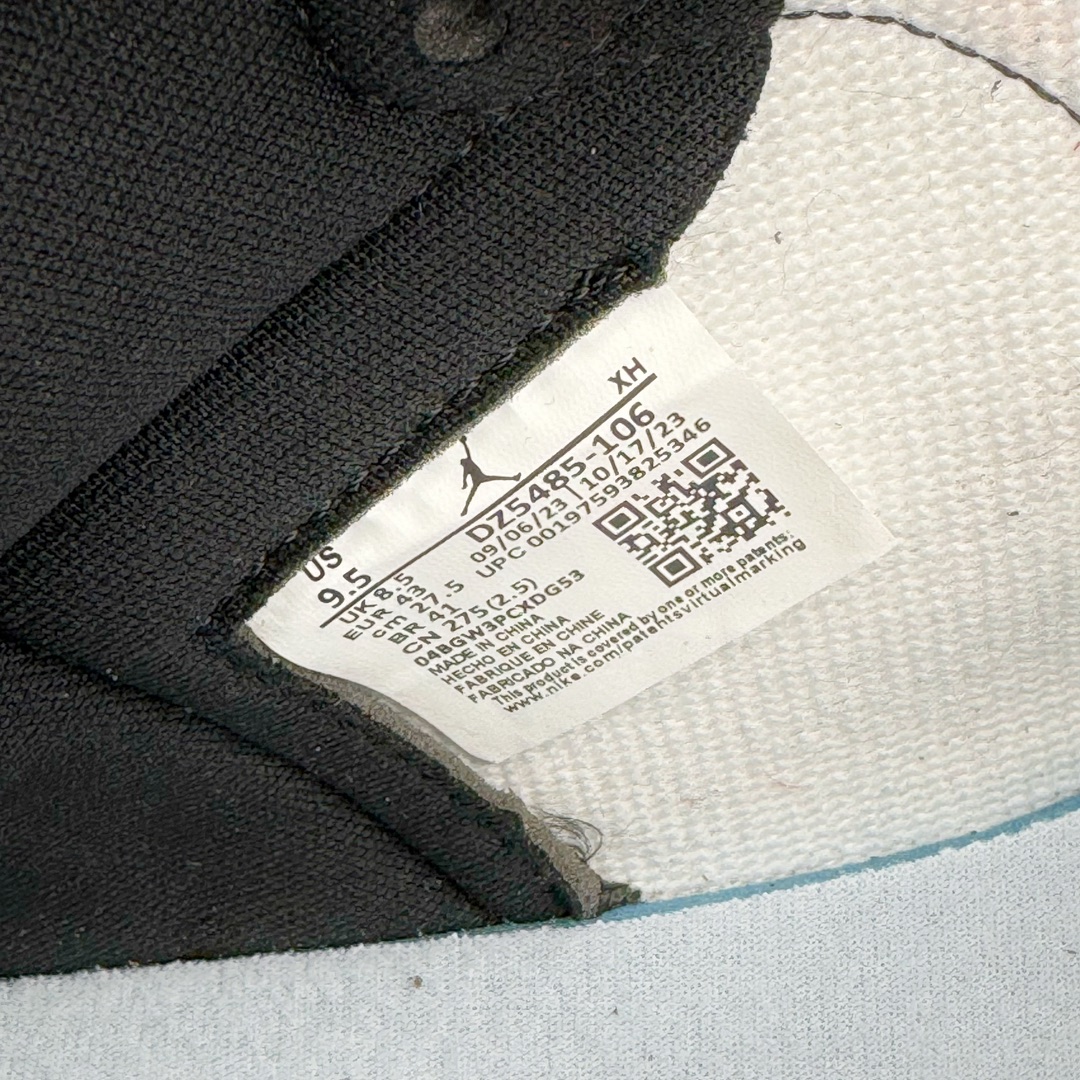 图片[12]-＃Z版纯原 Air Jordan AJ1 Retro High 新黑脚趾 DZ5485-106 外贸特供 原楦原纸板开发 极致一眼正品既视感 原厂皮料 原厂拉帮工艺 全部采用原厂电脑车 针距 边距完全同步原鞋 特供皮料一致原鞋 鞋面清洁度最高QC检验标准 控制溢胶 飞翼3D高频深度立体 鞋盒、防尘纸 均采购来自原厂 尺码：36 36.5 37.5 38 38.5 39 40 40.5 41 42 42.5 43 44 44.5 45 46 47.5-选品中心