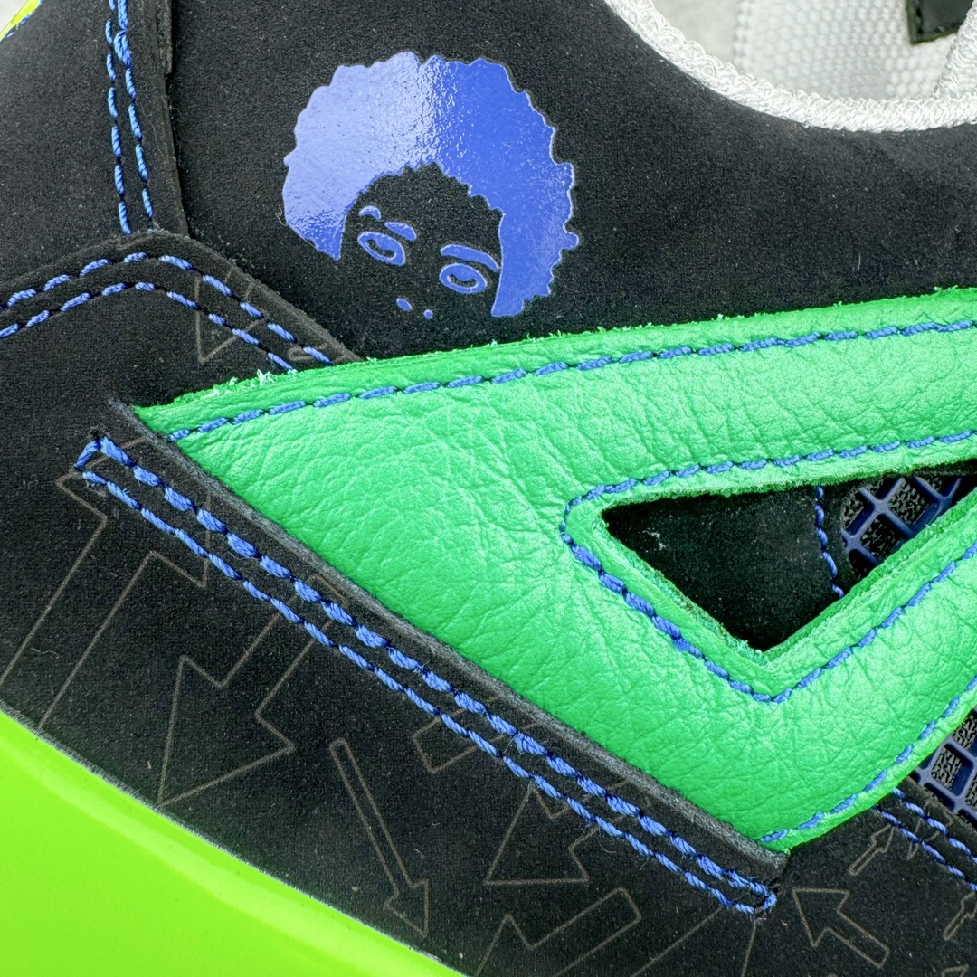 图片[21]-＃DG2.0 Air Jordan AJ4 Retro Doernbecher 慈善超人 黑蓝绿 308497-015 情怀单品 收藏必备 独家外贸特供 耗时半年巨作 全套原纸板楦头开发 原厂特供皮料加持 确保原汁原味 完美呈现四代版型 一比一鞋头弧度高度鞋身弧度 数据细节工艺流程均保持原鞋一致 原厂TPU网格鞋带扣 正确内里网布 菱角分明不变形无多余毛边 柔软性质感一致于原鞋 市场唯一原厂鞋扣模具 背面可见隐藏注塑口 原厂织唛标 原厂飞人电绣工艺 尾指中部跳三针 独家绑鞋带手法 印刷中底布 四线拉帮 米色美纹纸贴合固定 进口港宝加持 后跟自然饱满 全鞋荧光划线卡点 追求极致完美 每一双都是工艺品 多重QC质检 超越公司货的品控标准 实实在在的免检产品 尺码：40.5 41 42 42.5 43 44 44.5 45 45.5 46 47.5 48.5-选品中心
