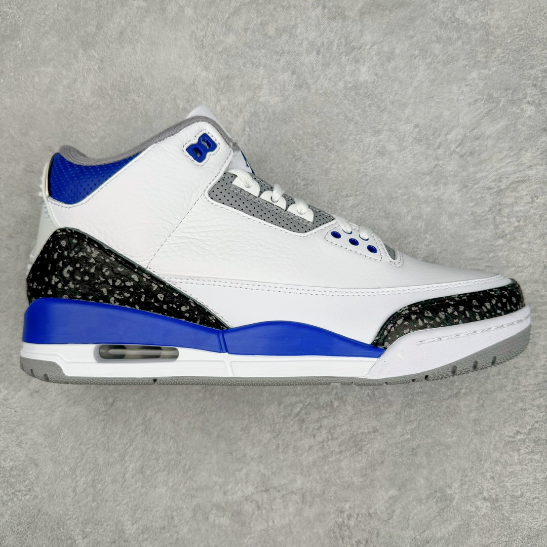 #K版纯原 Air Jordan AJ3 Retro 小闪电白蓝 CT8532-145 原楦原纸板开发 确保原汁原味 原厂皮料质感色泽绝无偏差 完美中底拉帮 原厂中底钢印 原档案大底 如假白送 大底纹路 气垫通透度PU的回弹性均百分百还原 原厂电绣鞋舌飞人刺绣针数立体讲究精细欢迎对比正品原鞋 尺码:40 40.5 41 42 42.5 43 44 44.5 45 46 47.5-选品中心