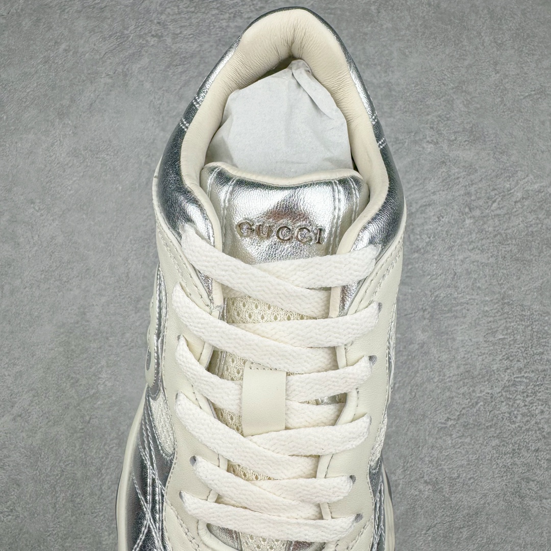图片[5]-Gucci古驰2024年新款情侣金属皮革运动鞋 专柜最新情侣款厚底增高波浪休闲透气情侣鞋‼👑代购级别 Gucci 最新IP轻质厚底波浪鞋 上脚秒内增高4CM 🌷简约 好搭韵味十足～鞋舌且带电子芯片防伪 鞋面采用进口环保立面小羊皮 羊皮内里 羊皮成型乳胶鞋垫 原版IP+ TP U轻质大底 成型超舒服有弹力 尺码：35-45-选品中心