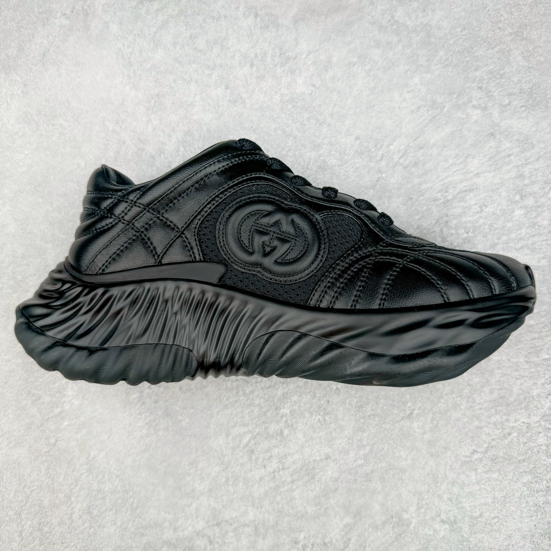 Gucci古驰2024年新款情侣金属皮革运动鞋 专柜最新情侣款厚底增高波浪休闲透气情侣鞋‼👑代购级别 Gucci 最新IP轻质厚底波浪鞋 上脚秒内增高4CM 🌷简约 好搭韵味十足~鞋舌且带电子芯片防伪 鞋面采用进口环保立面小羊皮 羊皮内里 羊皮成型乳胶鞋垫 原版IP+ TP U轻质大底 成型超舒服有弹力 尺码:35-45-选品中心
