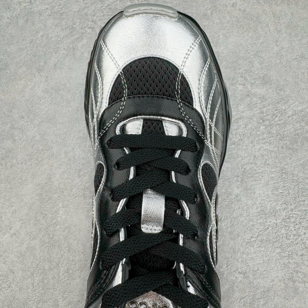 图片[4]-Gucci古驰2024年新款情侣金属皮革运动鞋 专柜最新情侣款厚底增高波浪休闲透气情侣鞋‼👑代购级别 Gucci 最新IP轻质厚底波浪鞋 上脚秒内增高4CM 🌷简约 好搭韵味十足～鞋舌且带电子芯片防伪 鞋面采用进口环保立面小羊皮 羊皮内里 羊皮成型乳胶鞋垫 原版IP+ TP U轻质大底 成型超舒服有弹力 尺码：35-45-选品中心