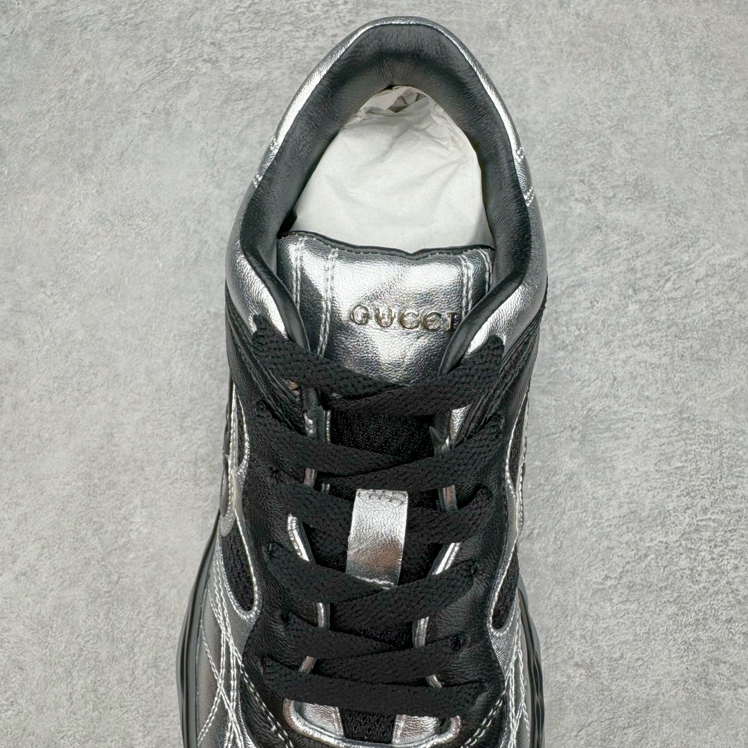 图片[5]-Gucci古驰2024年新款情侣金属皮革运动鞋 专柜最新情侣款厚底增高波浪休闲透气情侣鞋‼👑代购级别 Gucci 最新IP轻质厚底波浪鞋 上脚秒内增高4CM 🌷简约 好搭韵味十足～鞋舌且带电子芯片防伪 鞋面采用进口环保立面小羊皮 羊皮内里 羊皮成型乳胶鞋垫 原版IP+ TP U轻质大底 成型超舒服有弹力 尺码：35-45-选品中心