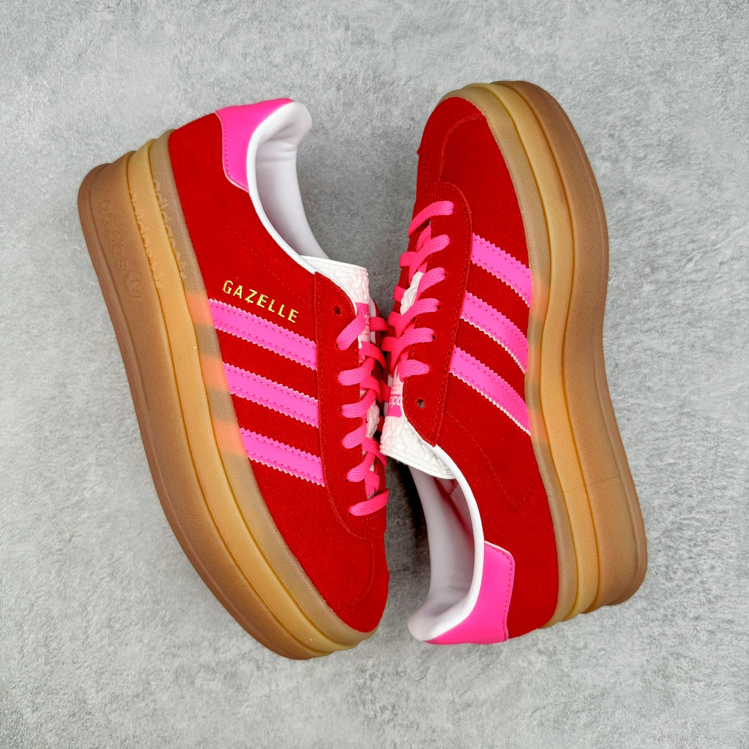 图片[3]-＃J版 AD Originals Gazelle Bold W 羚羊松糕系列复古百搭厚底增高低帮休闲运动板鞋 IH7496 新的一年就要换新的打扮啦！除了设定变美、健身、减肥等目标外，你已经可以利用鞋子来“偷偷改善身材比例”的愿望了！ 因为有一句话。身高不够。鞋子来凑~赶快入手以下各大运动品牌最新推出的“厚底增高运动鞋”吧。 是最好穿最百搭的长腿神器。 重点是……不仅价格不错～鞋子也不错啊！Originals的Gazelle Bold鞋款打造出「超厚底版本」！延续流线鞋型、经典麂皮材质、白色三条线和侧面烫金标志的复古外型，奶油白鞋底高度直接乘3，出门搭上它，保证一路步步高升。尺码：36 36⅔ 37⅓ 38 38⅔ 39⅓ 40-选品中心