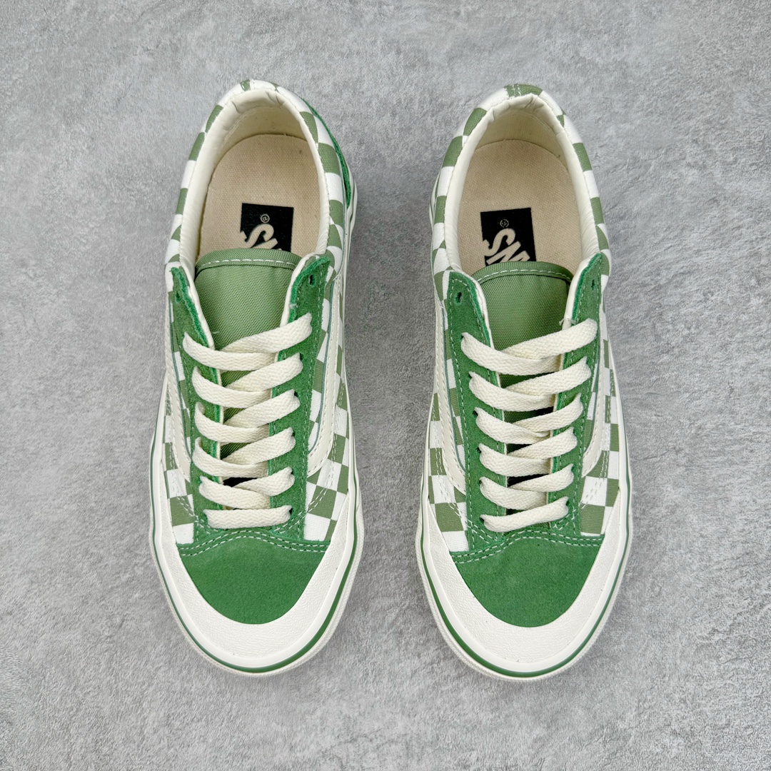 图片[2]-Vans Old Skool Reissue 136 绿色棋盘格 包头复古休闲帆布鞋 货号：VN000MT6V0N 尺码：35 36 36.5 37 38 38.5 39 40 40.5 41 42 42.5 43 44 工艺：硫化1：1（重量1：1、真标、原钢印、材质标、鞋型标、合格证）-选品中心