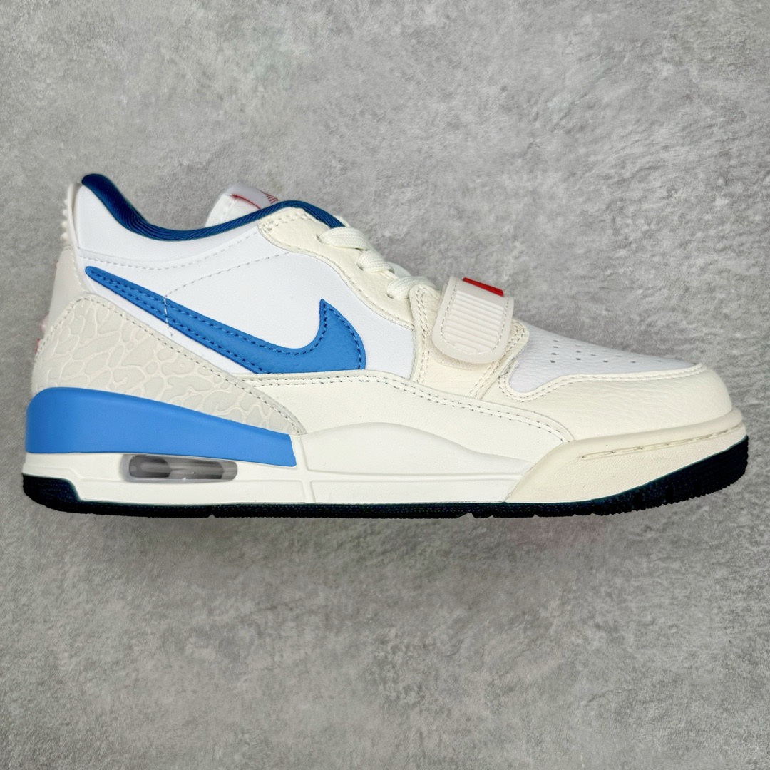 图片[9]-＃KZ神版 Air Jordan Legacy AJ312 复古篮球鞋 市场最强独一档产物 全套原纸板楦头开发 原厂大底磨具加持立体防滑纹理 原档数据后跟TPU子母扣魔术贴 原装可视Air Sole气垫 原汁原味最完美的312代版型 唯一正确鞋头趴度弧度高度鞋身腰线 进口港宝加持 后跟自然饱满 全鞋荧光划线卡点 追求极致完美 每一双都是工艺品 多重QC质检 超越公司货的品控标准 实实在在的免检产品 鞋身采用了皮革材质打造 横跨鞋面的魔术贴十分吸睛 侧面的Swoosh Logo的一部分被鞋面遮挡了一部分 颇具玩味 魔术贴上标有NK标识 而鞋舌上是Jordan的经典红色飞翼Logo 后跟和鞋底均采用了AJ3的设计 后跟上同样也使用了经典的爆裂纹图案 尺码：36 36.5 37.5 38 38.5 39 40 40.5 41 42 42.5 43 44 44.5 45 46 47.5-选品中心