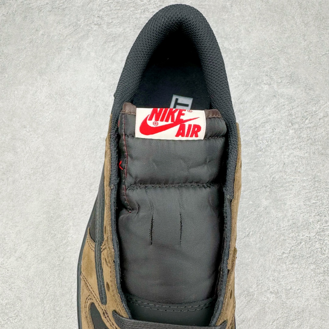 图片[5]-＃KZ神版莞产 Travis Scott x Air Jordan AJ1 Low OG SP TS联名11.0 黑棕倒钩低帮 DM7866-202 全系列配色 外贸特供批次 新配色不断更新开发 市场中端王者 全套原纸板楦头开发 确保原汁原味 完美呈现一代版型 一比一鞋头弧度高度鞋身弧度 此版本只针对中端市场 细节品控鞋型随意秒杀市面同价位 鞋型完美 不臃肿别扭 头层皮料加持 用料绝不含糊 进口玻璃冲刀皮料裁剪零毛边 电脑针车工艺 超高鞋面清洁度 最高QC检验标准 控制溢胶瑕疵 原盒原配 飞翼3D高频深度立体 工艺方面大到整体鞋型 漏斗收腰 底线拉帮 LOGO立体程度 小到针眼排布 载片对称 冲孔效果 鞋标规范 鞋垫背胶等等 无一不是口碑收割 每双都是一个回头客 尺码：36 36.5 37.5 38 38.5 39 40 40.5 41 42 42.5 43 44 44.5 45 46 47.5-选品中心