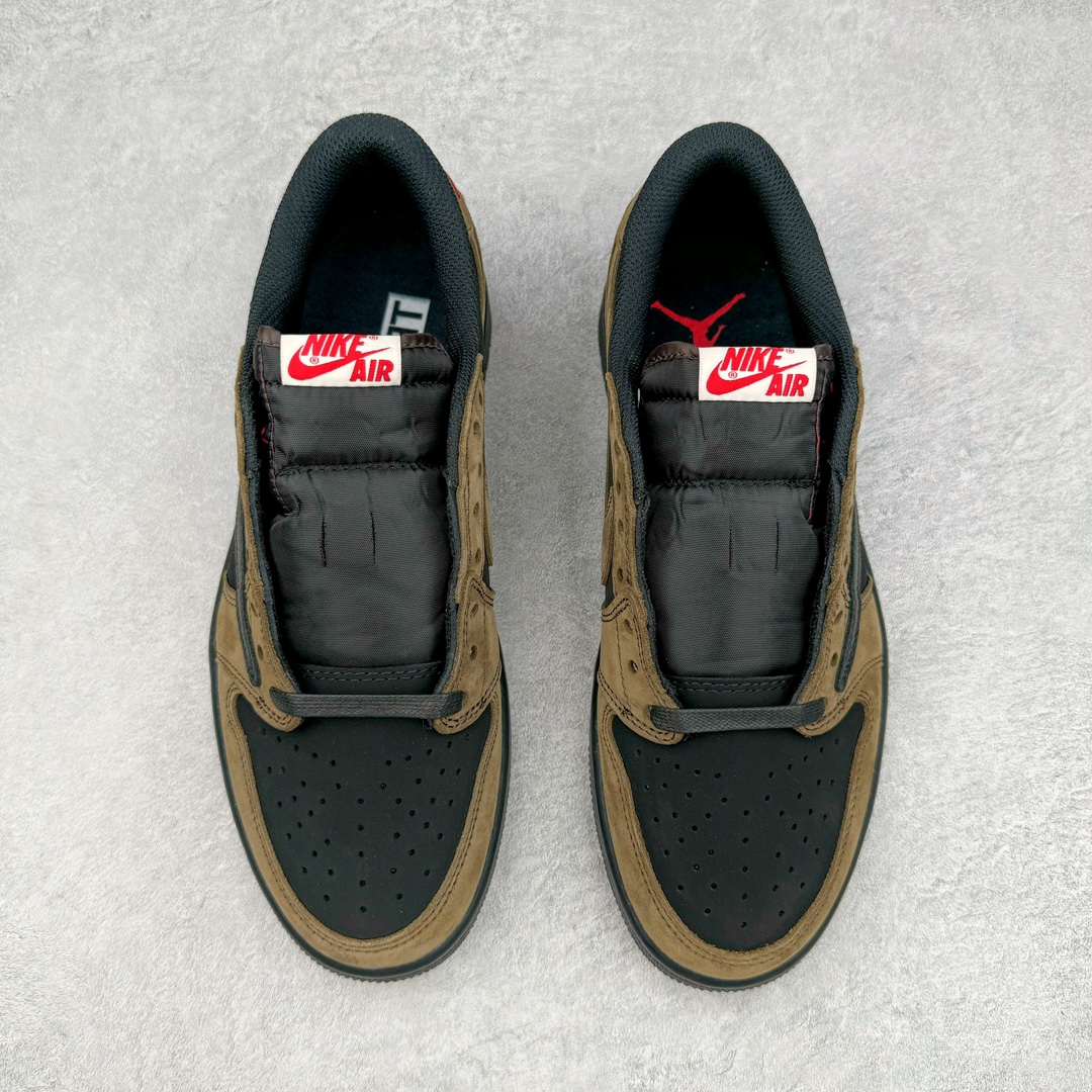 图片[2]-＃KZ神版莞产 Travis Scott x Air Jordan AJ1 Low OG SP TS联名11.0 黑棕倒钩低帮 DM7866-202 全系列配色 外贸特供批次 新配色不断更新开发 市场中端王者 全套原纸板楦头开发 确保原汁原味 完美呈现一代版型 一比一鞋头弧度高度鞋身弧度 此版本只针对中端市场 细节品控鞋型随意秒杀市面同价位 鞋型完美 不臃肿别扭 头层皮料加持 用料绝不含糊 进口玻璃冲刀皮料裁剪零毛边 电脑针车工艺 超高鞋面清洁度 最高QC检验标准 控制溢胶瑕疵 原盒原配 飞翼3D高频深度立体 工艺方面大到整体鞋型 漏斗收腰 底线拉帮 LOGO立体程度 小到针眼排布 载片对称 冲孔效果 鞋标规范 鞋垫背胶等等 无一不是口碑收割 每双都是一个回头客 尺码：36 36.5 37.5 38 38.5 39 40 40.5 41 42 42.5 43 44 44.5 45 46 47.5-选品中心