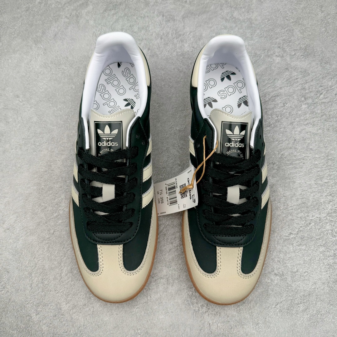 图片[2]-＃S2纯原 AD Original Samba OG 复古经典轻便板鞋 黑棕 IE5836 原装头层牛皮加持 正确烫金高频细节 原装纳米超迁皮料 独家私模橡胶大底 原盒原配 正确黑色中底布 过宽过胶 这款桑巴鞋展示了高质量的工艺 带有装饰的超锁缝制和无缝的手感 柔软、柔软的皮革造型和标志性的3条纹完成了精致的外观 正规合身鞋带 鞋面上有绒面鞋垫 橡胶鞋底 享受正畸套筒软感 自50年代首次亮相以来就一直在赢得粉丝的青睐尺码：36 36.5 37.5 38 38.5 39 40 40.5 41 42 42.5 43 44 44.5 45 46-选品中心