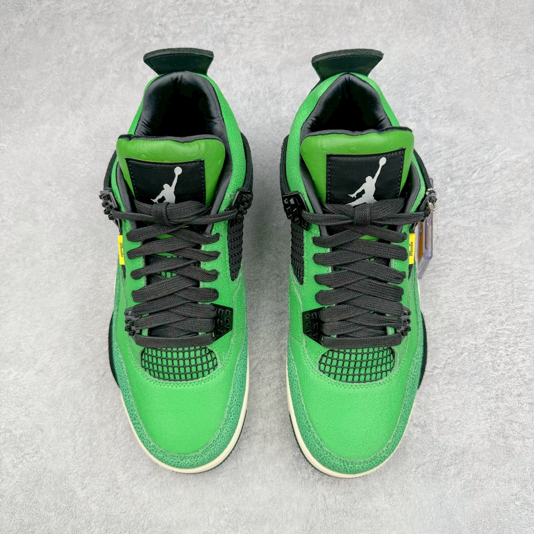 图片[2]-＃GX Air Jordan AJ4 Retro \\\”Manila\\\” 马尼拉绿色 AJ-965234 圈内最强四代 独家外贸特供尺码含 45.5 49.5 50.5 耗时半年巨作 全套原纸板楦头开发 原厂特供皮料加持 确保原汁原味 完美呈现四代版型 一比一鞋头弧度高度鞋身弧度 数据细节工艺流程均保持原鞋一致 原厂TPU网格鞋带扣 正确内里网布 菱角分明不变形无多余毛边 柔软性质感一致于原鞋 市场唯一原厂鞋扣模具 背面可见隐藏注塑口 原厂织唛标 原厂飞人电绣工艺 尾指中部跳三针 独家绑鞋带手法 印刷中底布 四线拉帮 米色美纹纸贴合固定 进口港宝加持 后跟自然饱满 全鞋荧光划线卡点 追求极致完美 每一双都是工艺品 多重QC质检 超越公司货的品控标准 实实在在的免检产品 注意原盒需要报货备注价格100元 损坏不退 尺码：40 40.5 41 42 42.5 43 44 44.5 45 45.5 46 47.5 48.5 49.5 50.5-选品中心