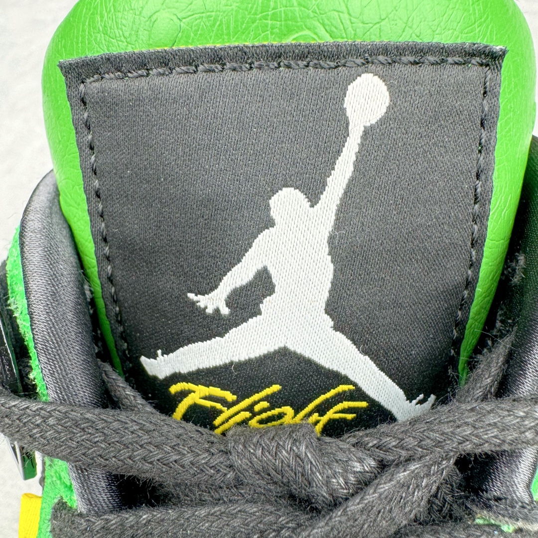 图片[13]-＃GX Air Jordan AJ4 Retro \\\”Manila\\\” 马尼拉绿色 AJ-965234 圈内最强四代 独家外贸特供尺码含 45.5 49.5 50.5 耗时半年巨作 全套原纸板楦头开发 原厂特供皮料加持 确保原汁原味 完美呈现四代版型 一比一鞋头弧度高度鞋身弧度 数据细节工艺流程均保持原鞋一致 原厂TPU网格鞋带扣 正确内里网布 菱角分明不变形无多余毛边 柔软性质感一致于原鞋 市场唯一原厂鞋扣模具 背面可见隐藏注塑口 原厂织唛标 原厂飞人电绣工艺 尾指中部跳三针 独家绑鞋带手法 印刷中底布 四线拉帮 米色美纹纸贴合固定 进口港宝加持 后跟自然饱满 全鞋荧光划线卡点 追求极致完美 每一双都是工艺品 多重QC质检 超越公司货的品控标准 实实在在的免检产品 注意原盒需要报货备注价格100元 损坏不退 尺码：40 40.5 41 42 42.5 43 44 44.5 45 45.5 46 47.5 48.5 49.5 50.5-选品中心