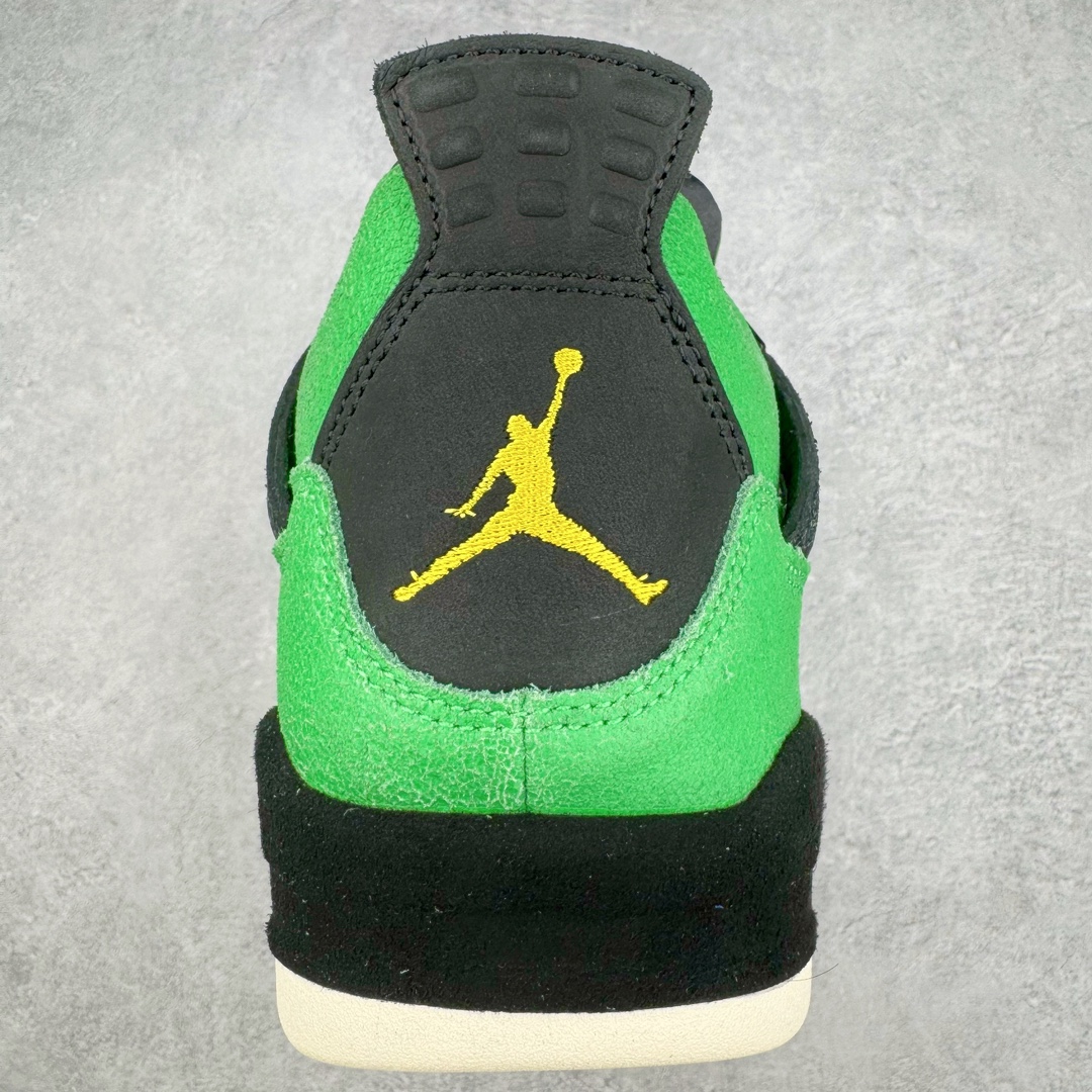 图片[8]-＃GX Air Jordan AJ4 Retro \\\”Manila\\\” 马尼拉绿色 AJ-965234 圈内最强四代 独家外贸特供尺码含 45.5 49.5 50.5 耗时半年巨作 全套原纸板楦头开发 原厂特供皮料加持 确保原汁原味 完美呈现四代版型 一比一鞋头弧度高度鞋身弧度 数据细节工艺流程均保持原鞋一致 原厂TPU网格鞋带扣 正确内里网布 菱角分明不变形无多余毛边 柔软性质感一致于原鞋 市场唯一原厂鞋扣模具 背面可见隐藏注塑口 原厂织唛标 原厂飞人电绣工艺 尾指中部跳三针 独家绑鞋带手法 印刷中底布 四线拉帮 米色美纹纸贴合固定 进口港宝加持 后跟自然饱满 全鞋荧光划线卡点 追求极致完美 每一双都是工艺品 多重QC质检 超越公司货的品控标准 实实在在的免检产品 注意原盒需要报货备注价格100元 损坏不退 尺码：40 40.5 41 42 42.5 43 44 44.5 45 45.5 46 47.5 48.5 49.5 50.5-选品中心