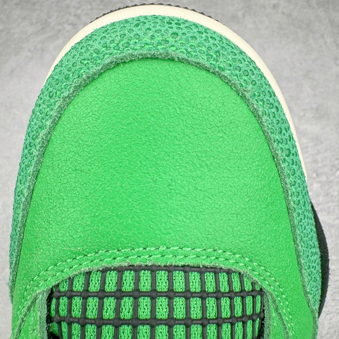 图片[15]-＃GX Air Jordan AJ4 Retro \\\”Manila\\\” 马尼拉绿色 AJ-965234 圈内最强四代 独家外贸特供尺码含 45.5 49.5 50.5 耗时半年巨作 全套原纸板楦头开发 原厂特供皮料加持 确保原汁原味 完美呈现四代版型 一比一鞋头弧度高度鞋身弧度 数据细节工艺流程均保持原鞋一致 原厂TPU网格鞋带扣 正确内里网布 菱角分明不变形无多余毛边 柔软性质感一致于原鞋 市场唯一原厂鞋扣模具 背面可见隐藏注塑口 原厂织唛标 原厂飞人电绣工艺 尾指中部跳三针 独家绑鞋带手法 印刷中底布 四线拉帮 米色美纹纸贴合固定 进口港宝加持 后跟自然饱满 全鞋荧光划线卡点 追求极致完美 每一双都是工艺品 多重QC质检 超越公司货的品控标准 实实在在的免检产品 注意原盒需要报货备注价格100元 损坏不退 尺码：40 40.5 41 42 42.5 43 44 44.5 45 45.5 46 47.5 48.5 49.5 50.5-选品中心
