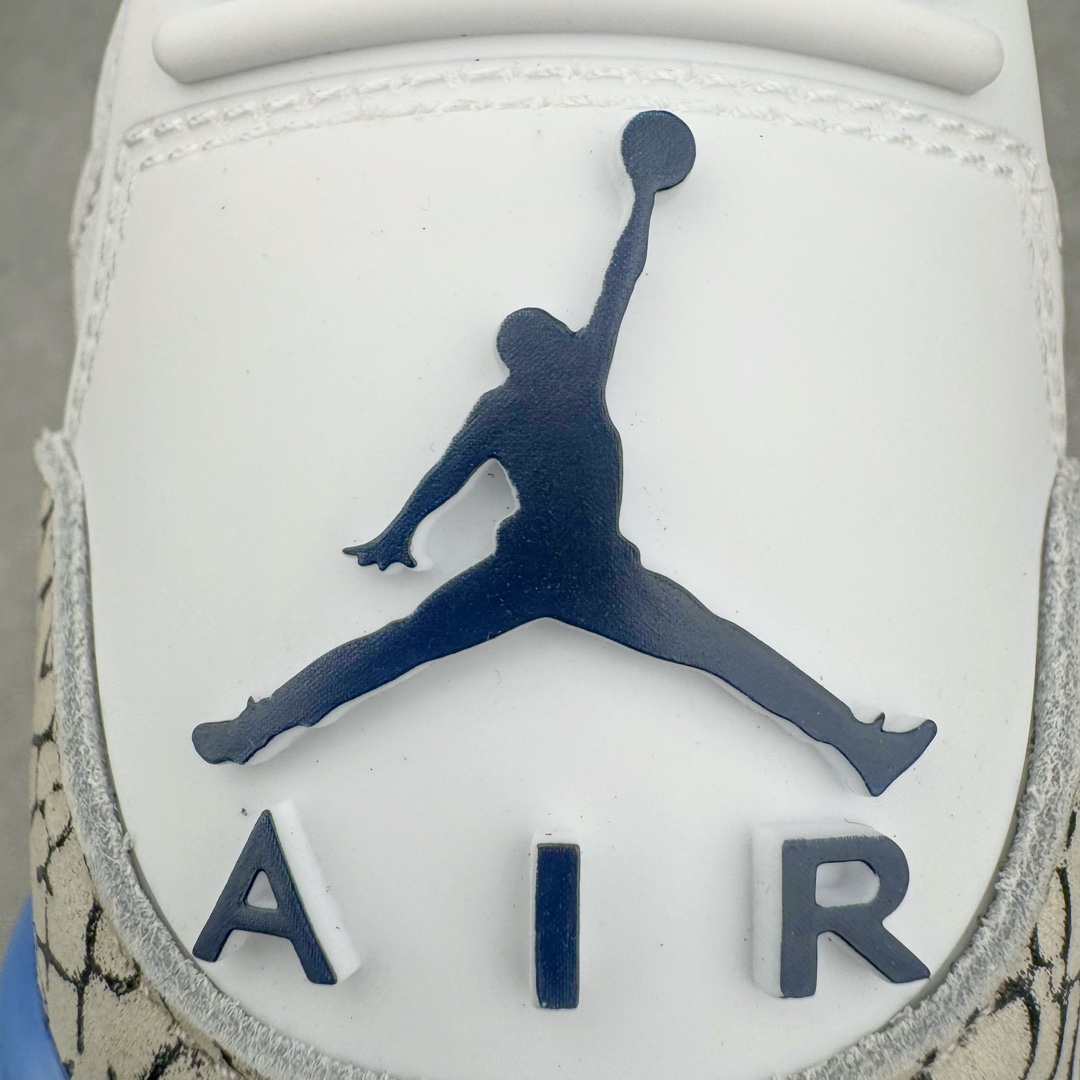图片[11]-＃K版纯原 Air Jordan AJ3 Retro 北卡蓝 CT8532-104 原楦原纸板开发 确保原汁原味 原厂皮料质感色泽绝无偏差 完美中底拉帮 原厂中底钢印 原档案大底 如假白送 大底纹路 气垫通透度PU的回弹性均百分百还原 原厂电绣鞋舌飞人刺绣针数立体讲究精细欢迎对比正品原鞋 尺码：40 40.5 41 42 42.5 43 44 44.5 45 46 47.5-选品中心