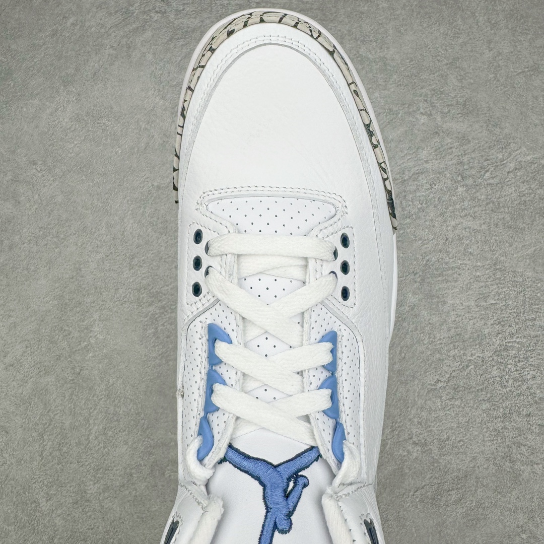 图片[4]-＃K版纯原 Air Jordan AJ3 Retro 北卡蓝 CT8532-104 原楦原纸板开发 确保原汁原味 原厂皮料质感色泽绝无偏差 完美中底拉帮 原厂中底钢印 原档案大底 如假白送 大底纹路 气垫通透度PU的回弹性均百分百还原 原厂电绣鞋舌飞人刺绣针数立体讲究精细欢迎对比正品原鞋 尺码：40 40.5 41 42 42.5 43 44 44.5 45 46 47.5-选品中心