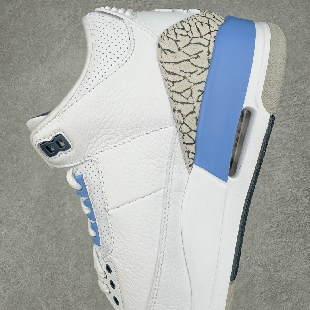 图片[7]-＃K版纯原 Air Jordan AJ3 Retro 北卡蓝 CT8532-104 原楦原纸板开发 确保原汁原味 原厂皮料质感色泽绝无偏差 完美中底拉帮 原厂中底钢印 原档案大底 如假白送 大底纹路 气垫通透度PU的回弹性均百分百还原 原厂电绣鞋舌飞人刺绣针数立体讲究精细欢迎对比正品原鞋 尺码：40 40.5 41 42 42.5 43 44 44.5 45 46 47.5-选品中心