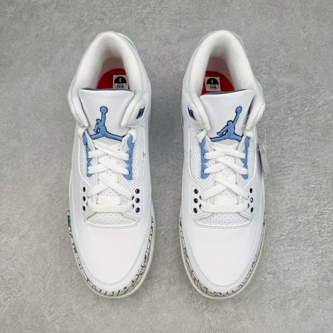 图片[2]-＃K版纯原 Air Jordan AJ3 Retro 北卡蓝 CT8532-104 原楦原纸板开发 确保原汁原味 原厂皮料质感色泽绝无偏差 完美中底拉帮 原厂中底钢印 原档案大底 如假白送 大底纹路 气垫通透度PU的回弹性均百分百还原 原厂电绣鞋舌飞人刺绣针数立体讲究精细欢迎对比正品原鞋 尺码：40 40.5 41 42 42.5 43 44 44.5 45 46 47.5-选品中心