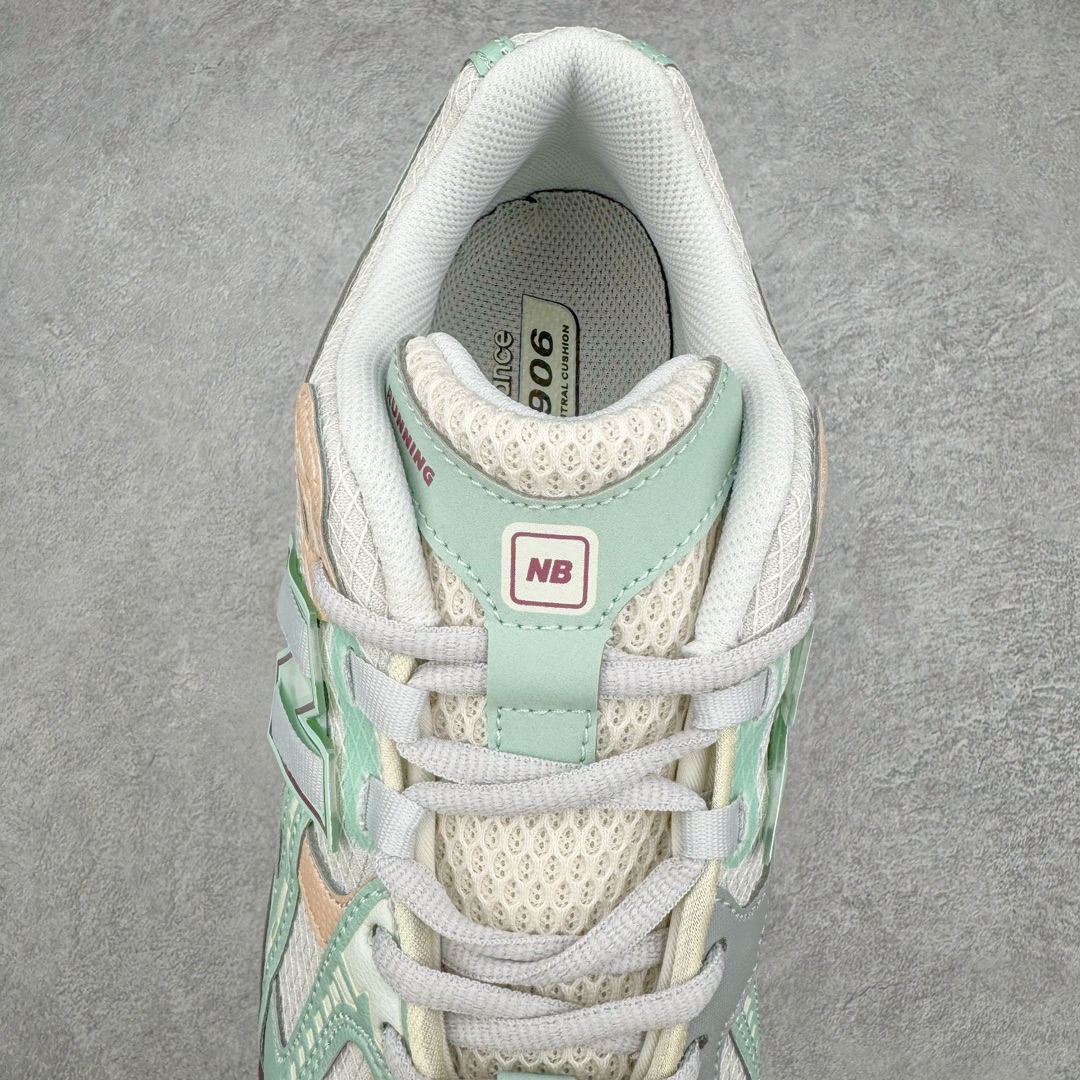 图片[5]-New Balance M1906R NB新百伦系列复古老爹风休闲运动慢跑鞋 采用轻质牛剖革拼接透气网眼衬垫织物鞋面材质 T-Beam大底提供足步弓支撑 保持步态稳定#后跟搭载外露缓震胶 鞋身整体以各种深浅不一的灰色覆盖 鞋头以淡蓝色调装饰，网眼衬垫通过不规律的色块实现做旧的美感 泛黄的鞋底更是进一步增添了复古气息 尺码：36 37 37.5 38 38.5 39.5 40 40.5 41.5 42 42.5 43 44 45-选品中心