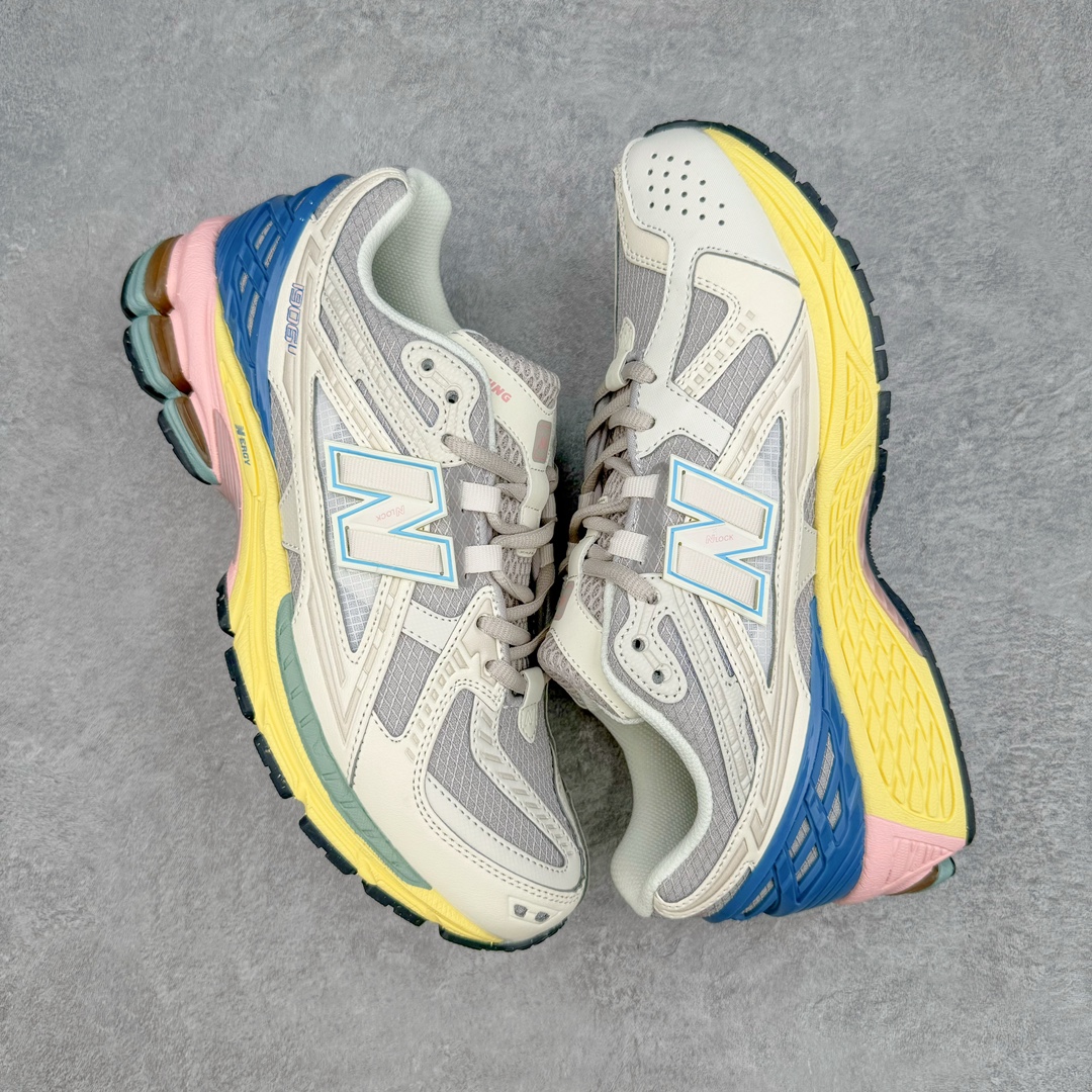 图片[3]-New Balance M1906R NB新百伦系列复古老爹风休闲运动慢跑鞋 采用轻质牛剖革拼接透气网眼衬垫织物鞋面材质 T-Beam大底提供足步弓支撑 保持步态稳定#后跟搭载外露缓震胶 鞋身整体以各种深浅不一的灰色覆盖 鞋头以淡蓝色调装饰，网眼衬垫通过不规律的色块实现做旧的美感 泛黄的鞋底更是进一步增添了复古气息 尺码：36 37 37.5 38 38.5 39.5 40 40.5 41.5 42 42.5 43 44 45-选品中心
