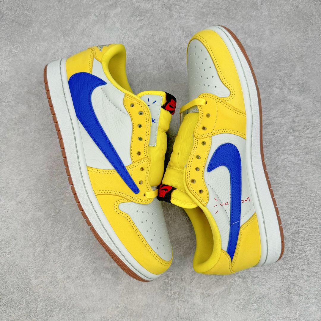 图片[3]-＃FK纯原 Travis Scott x Air Jordan AJ1 Low OG SP TS联名倒钩7.0低帮 黄蓝色 DZ4137-700 外贸高端零售特供批次 产品品控稳定性领先行业 各方面均可对飙L版 良心定价不杀猪 原厂全套原楦原纸板冲刀磨具开发 原厂皮料加持 原厂港宝加持定型后跟R度完美 同源原厂电绣 鬼脸飞翼针数密度立体效果一致 百分百一致原鞋 原厂拉帮工艺 针距密度一致 后跟弧度收口自然不对折 极致一眼正品既视感 进口玻璃冲刀皮料裁剪零毛边 全鞋电脑针车工艺 品控清洁度最高QC检验标准 免检产品 原厂订购鞋盒、鞋标、防尘纸、鞋撑、鞋带 追求极致的原厂味道 尺码：36 36.5 37.5 38 38.5 39 40 40.5 41 42 42.5 43 44 44.5 45 46 47.5 48.5-选品中心