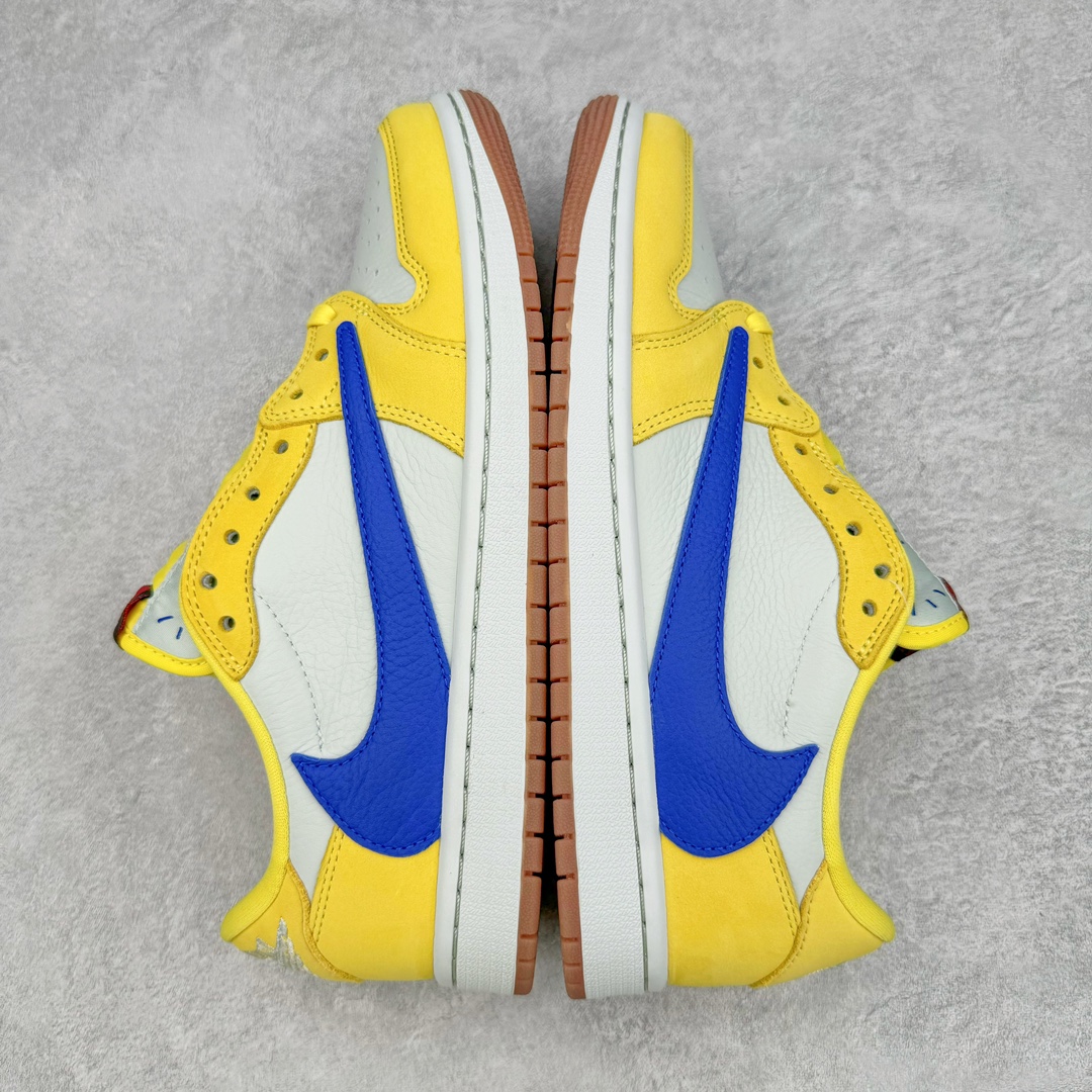 图片[4]-＃FK纯原 Travis Scott x Air Jordan AJ1 Low OG SP TS联名倒钩7.0低帮 黄蓝色 DZ4137-700 外贸高端零售特供批次 产品品控稳定性领先行业 各方面均可对飙L版 良心定价不杀猪 原厂全套原楦原纸板冲刀磨具开发 原厂皮料加持 原厂港宝加持定型后跟R度完美 同源原厂电绣 鬼脸飞翼针数密度立体效果一致 百分百一致原鞋 原厂拉帮工艺 针距密度一致 后跟弧度收口自然不对折 极致一眼正品既视感 进口玻璃冲刀皮料裁剪零毛边 全鞋电脑针车工艺 品控清洁度最高QC检验标准 免检产品 原厂订购鞋盒、鞋标、防尘纸、鞋撑、鞋带 追求极致的原厂味道 尺码：36 36.5 37.5 38 38.5 39 40 40.5 41 42 42.5 43 44 44.5 45 46 47.5 48.5-选品中心