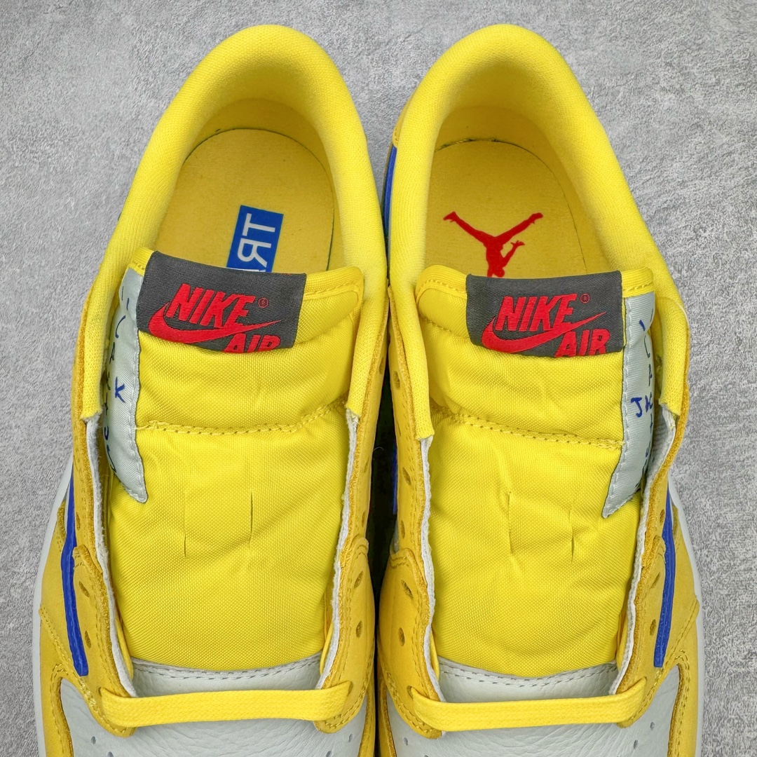 图片[7]-＃FK纯原 Travis Scott x Air Jordan AJ1 Low OG SP TS联名倒钩7.0低帮 黄蓝色 DZ4137-700 外贸高端零售特供批次 产品品控稳定性领先行业 各方面均可对飙L版 良心定价不杀猪 原厂全套原楦原纸板冲刀磨具开发 原厂皮料加持 原厂港宝加持定型后跟R度完美 同源原厂电绣 鬼脸飞翼针数密度立体效果一致 百分百一致原鞋 原厂拉帮工艺 针距密度一致 后跟弧度收口自然不对折 极致一眼正品既视感 进口玻璃冲刀皮料裁剪零毛边 全鞋电脑针车工艺 品控清洁度最高QC检验标准 免检产品 原厂订购鞋盒、鞋标、防尘纸、鞋撑、鞋带 追求极致的原厂味道 尺码：36 36.5 37.5 38 38.5 39 40 40.5 41 42 42.5 43 44 44.5 45 46 47.5 48.5-选品中心