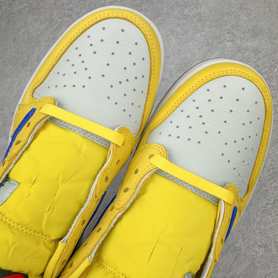 图片[6]-＃FK纯原 Travis Scott x Air Jordan AJ1 Low OG SP TS联名倒钩7.0低帮 黄蓝色 DZ4137-700 外贸高端零售特供批次 产品品控稳定性领先行业 各方面均可对飙L版 良心定价不杀猪 原厂全套原楦原纸板冲刀磨具开发 原厂皮料加持 原厂港宝加持定型后跟R度完美 同源原厂电绣 鬼脸飞翼针数密度立体效果一致 百分百一致原鞋 原厂拉帮工艺 针距密度一致 后跟弧度收口自然不对折 极致一眼正品既视感 进口玻璃冲刀皮料裁剪零毛边 全鞋电脑针车工艺 品控清洁度最高QC检验标准 免检产品 原厂订购鞋盒、鞋标、防尘纸、鞋撑、鞋带 追求极致的原厂味道 尺码：36 36.5 37.5 38 38.5 39 40 40.5 41 42 42.5 43 44 44.5 45 46 47.5 48.5-选品中心