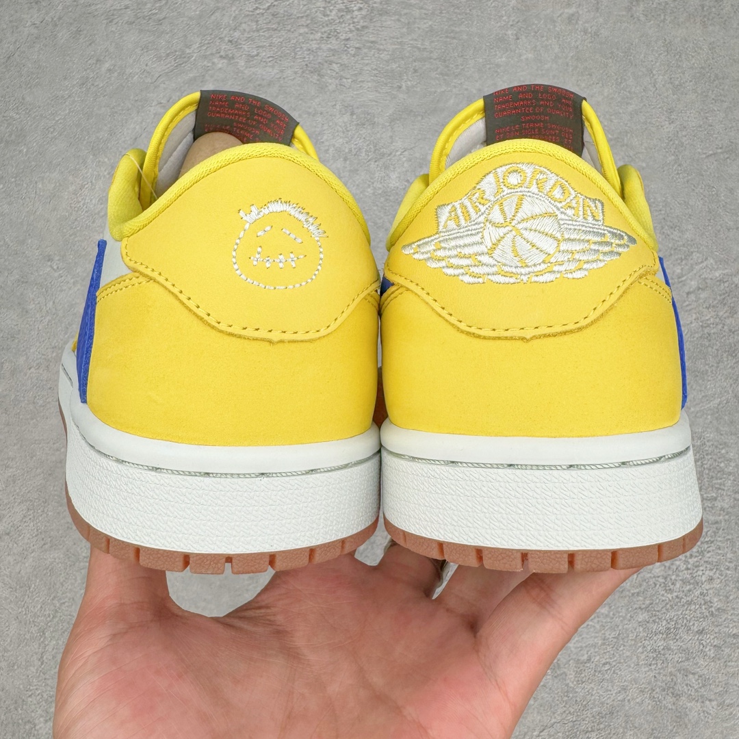 图片[8]-＃FK纯原 Travis Scott x Air Jordan AJ1 Low OG SP TS联名倒钩7.0低帮 黄蓝色 DZ4137-700 外贸高端零售特供批次 产品品控稳定性领先行业 各方面均可对飙L版 良心定价不杀猪 原厂全套原楦原纸板冲刀磨具开发 原厂皮料加持 原厂港宝加持定型后跟R度完美 同源原厂电绣 鬼脸飞翼针数密度立体效果一致 百分百一致原鞋 原厂拉帮工艺 针距密度一致 后跟弧度收口自然不对折 极致一眼正品既视感 进口玻璃冲刀皮料裁剪零毛边 全鞋电脑针车工艺 品控清洁度最高QC检验标准 免检产品 原厂订购鞋盒、鞋标、防尘纸、鞋撑、鞋带 追求极致的原厂味道 尺码：36 36.5 37.5 38 38.5 39 40 40.5 41 42 42.5 43 44 44.5 45 46 47.5 48.5-选品中心