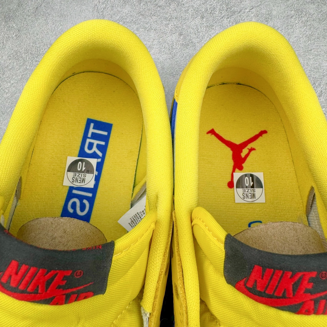 图片[11]-＃FK纯原 Travis Scott x Air Jordan AJ1 Low OG SP TS联名倒钩7.0低帮 黄蓝色 DZ4137-700 外贸高端零售特供批次 产品品控稳定性领先行业 各方面均可对飙L版 良心定价不杀猪 原厂全套原楦原纸板冲刀磨具开发 原厂皮料加持 原厂港宝加持定型后跟R度完美 同源原厂电绣 鬼脸飞翼针数密度立体效果一致 百分百一致原鞋 原厂拉帮工艺 针距密度一致 后跟弧度收口自然不对折 极致一眼正品既视感 进口玻璃冲刀皮料裁剪零毛边 全鞋电脑针车工艺 品控清洁度最高QC检验标准 免检产品 原厂订购鞋盒、鞋标、防尘纸、鞋撑、鞋带 追求极致的原厂味道 尺码：36 36.5 37.5 38 38.5 39 40 40.5 41 42 42.5 43 44 44.5 45 46 47.5 48.5-选品中心