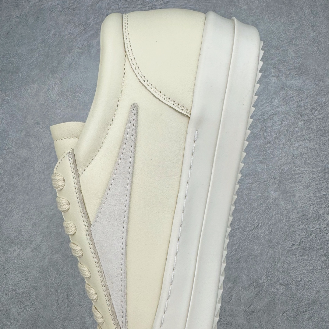 图片[7]-＃GD广顶 Rick Owens Edfu 瑞克·欧文斯低帮皮面时尚运动板鞋 奶白 二级市场已经7K以上 平台客户随意卖四位数 RO广东原厂出品 纯原天花板 原版一比一复刻 冲正绝不翻车 还原度达到百分之98以上 原楦开发纸版版型 ZP拆解原版1：1复模裁片纸版 力求做到0错位 这样才能达到和zp一致的鞋型味道 采用进口cnc数控机床开发对版独家tpu奶香大底 区别于市场所有版本 zp同源全头层粒面小牛皮 达到和zp一致手感 原厂进口细纹布 万邦订购原厂高弹粉红色海绵 内里搭配软质细腻羊皮 TPU高密度大底 软硬度透光度高已经测试和原版一致 尺码：39 40 41 42 43 44 45 46-选品中心