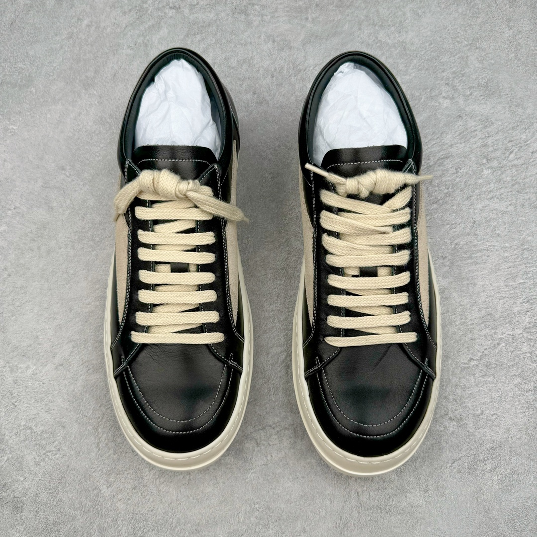 图片[2]-＃GD广顶 Rick Owens Edfu 瑞克·欧文斯低帮皮面时尚运动板鞋 二级市场已经7K以上 平台客户随意卖四位数 RO广东原厂出品 纯原天花板 原版一比一复刻 冲正绝不翻车 还原度达到百分之98以上 原楦开发纸版版型 ZP拆解原版1：1复模裁片纸版 力求做到0错位 这样才能达到和zp一致的鞋型味道 采用进口cnc数控机床开发对版独家tpu奶香大底 区别于市场所有版本 zp同源全头层粒面小牛皮 达到和zp一致手感 原厂进口细纹布 万邦订购原厂高弹粉红色海绵 内里搭配软质细腻羊皮 TPU高密度大底 软硬度透光度高已经测试和原版一致 尺码：39 40 41 42 43 44 45 46-选品中心