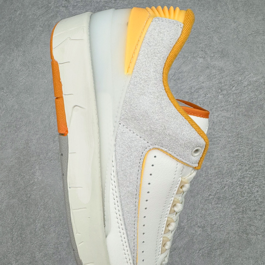 图片[6]-Air Jordan 2 Low Craft \\\”Melon Tint\\\” AJ2 乔2甜瓜 DV9956-118 采用白色为主调，辅以亮橙色妆点鞋身，视觉效果格外清新。同时将鞋名「Melon Tint」甜瓜，完美呈现。鞋身材质以大面积皮革和麂皮面料包裹，原本鞋侧鳄鱼纹改为麂皮覆盖，层次感让人眼前一亮。最后以白色中底收尾，完善整体造型设计。尺码：36 36.5 37.5 38 38.5 39 40 40.5 41 42 42.5 43 44 44.5 45 46-选品中心