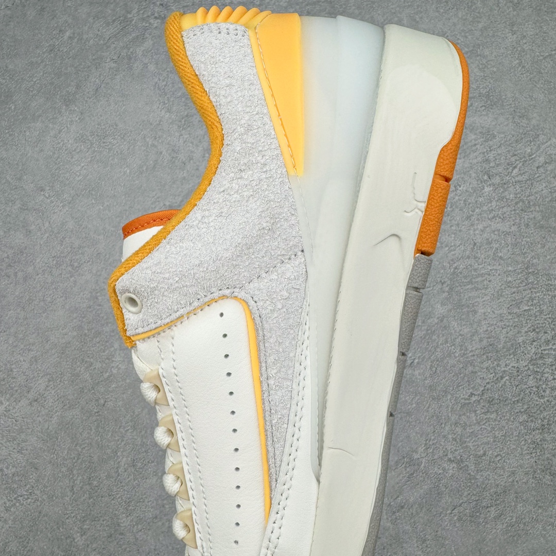 图片[7]-Air Jordan 2 Low Craft \\\”Melon Tint\\\” AJ2 乔2甜瓜 DV9956-118 采用白色为主调，辅以亮橙色妆点鞋身，视觉效果格外清新。同时将鞋名「Melon Tint」甜瓜，完美呈现。鞋身材质以大面积皮革和麂皮面料包裹，原本鞋侧鳄鱼纹改为麂皮覆盖，层次感让人眼前一亮。最后以白色中底收尾，完善整体造型设计。尺码：36 36.5 37.5 38 38.5 39 40 40.5 41 42 42.5 43 44 44.5 45 46-选品中心