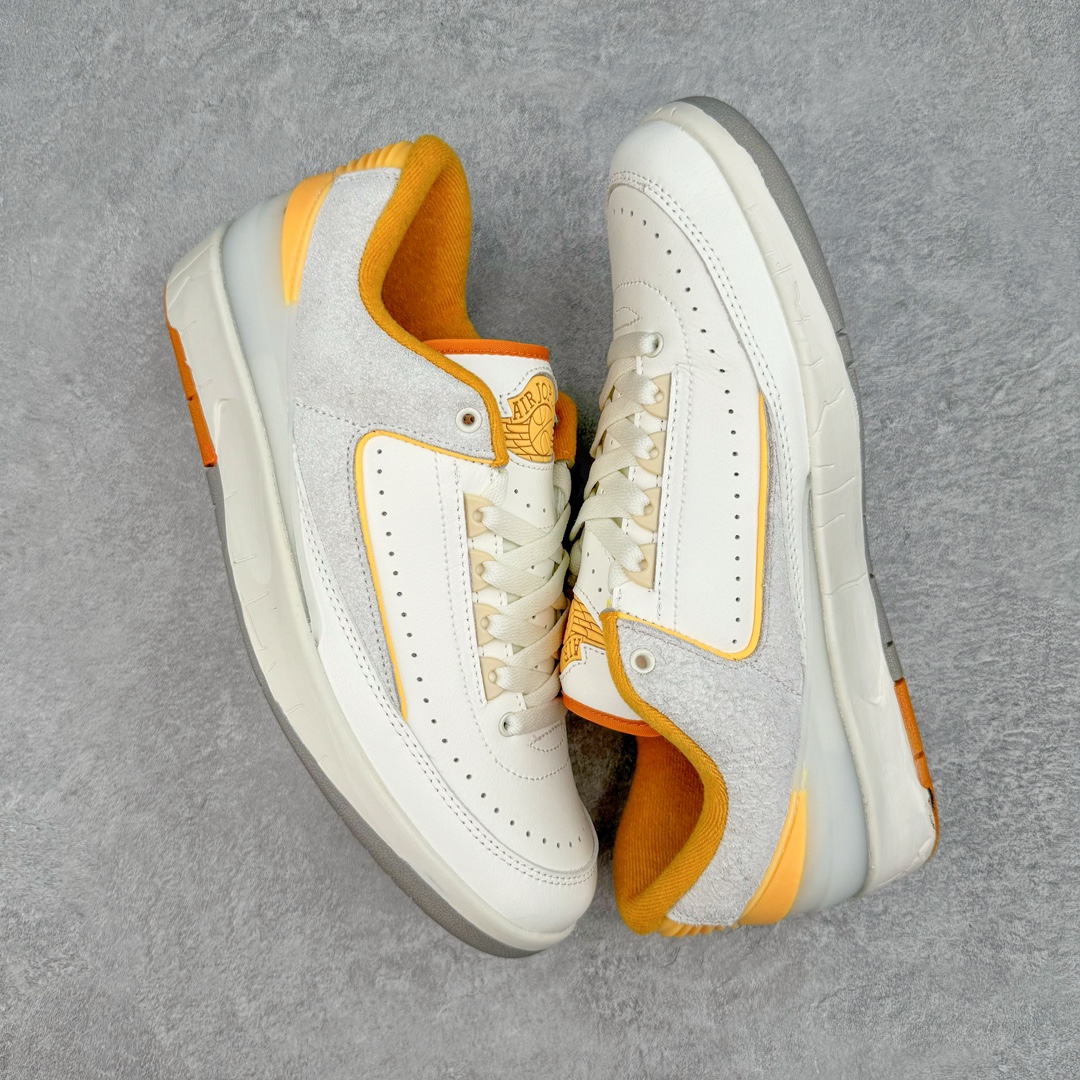 图片[3]-Air Jordan 2 Low Craft \\\”Melon Tint\\\” AJ2 乔2甜瓜 DV9956-118 采用白色为主调，辅以亮橙色妆点鞋身，视觉效果格外清新。同时将鞋名「Melon Tint」甜瓜，完美呈现。鞋身材质以大面积皮革和麂皮面料包裹，原本鞋侧鳄鱼纹改为麂皮覆盖，层次感让人眼前一亮。最后以白色中底收尾，完善整体造型设计。尺码：36 36.5 37.5 38 38.5 39 40 40.5 41 42 42.5 43 44 44.5 45 46-选品中心