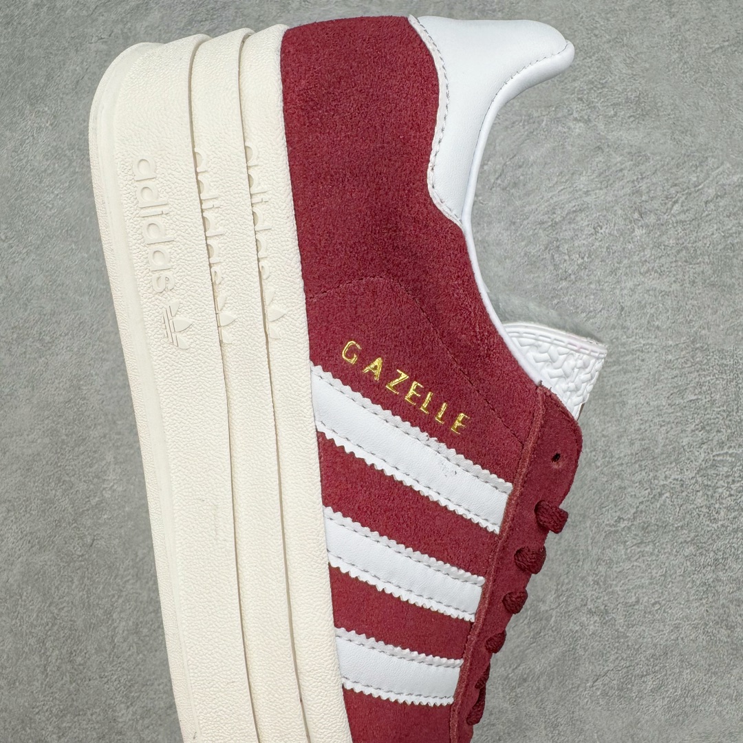 图片[6]-＃J版 AD Originals Gazelle Bold W 羚羊松糕系列复古百搭厚底增高低帮休闲运动板鞋 HQ6892 新的一年就要换新的打扮啦！除了设定变美、健身、减肥等目标外，你已经可以利用鞋子来“偷偷改善身材比例”的愿望了！ 因为有一句话。身高不够。鞋子来凑~赶快入手以下各大运动品牌最新推出的“厚底增高运动鞋”吧。 是最好穿最百搭的长腿神器。 重点是……不仅价格不错～鞋子也不错啊！Originals的Gazelle Bold鞋款打造出「超厚底版本」！延续流线鞋型、经典麂皮材质、白色三条线和侧面烫金标志的复古外型，奶油白鞋底高度直接乘3，出门搭上它，保证一路步步高升。尺码：36 36⅔ 37⅓ 38 38⅔ 39⅓ 40-选品中心