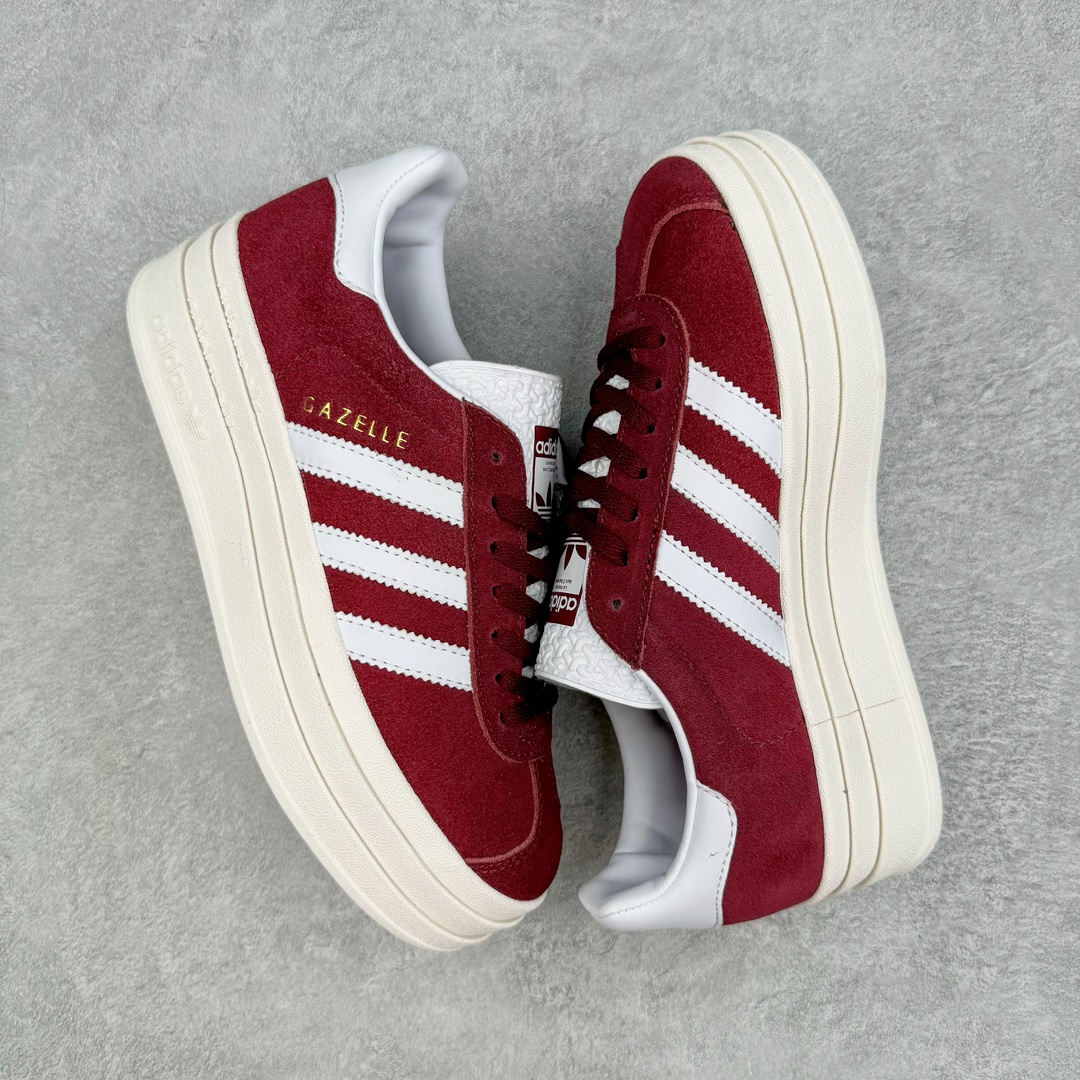 图片[3]-＃J版 AD Originals Gazelle Bold W 羚羊松糕系列复古百搭厚底增高低帮休闲运动板鞋 HQ6892 新的一年就要换新的打扮啦！除了设定变美、健身、减肥等目标外，你已经可以利用鞋子来“偷偷改善身材比例”的愿望了！ 因为有一句话。身高不够。鞋子来凑~赶快入手以下各大运动品牌最新推出的“厚底增高运动鞋”吧。 是最好穿最百搭的长腿神器。 重点是……不仅价格不错～鞋子也不错啊！Originals的Gazelle Bold鞋款打造出「超厚底版本」！延续流线鞋型、经典麂皮材质、白色三条线和侧面烫金标志的复古外型，奶油白鞋底高度直接乘3，出门搭上它，保证一路步步高升。尺码：36 36⅔ 37⅓ 38 38⅔ 39⅓ 40-选品中心