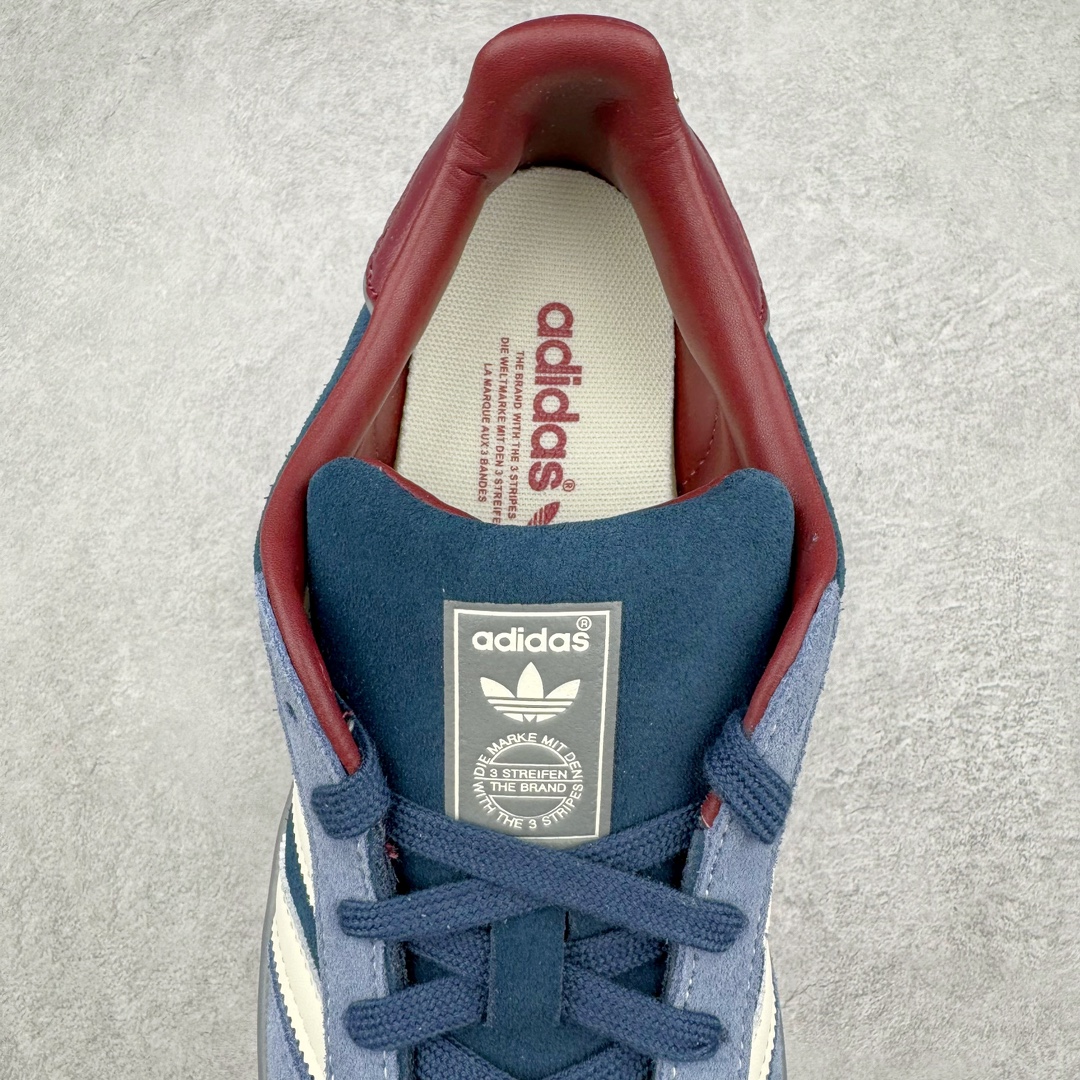 图片[5]-＃HP纯原 AD Original Gazelle Trainers 瞪羚室内鞋系列低帮复古百搭休闲运动德训风板鞋 藏青蓝 ID1008 高端零售特供批次 原厂定制长毛翻毛皮组合环保纤维革鞋面材质 内置环保海玻璃鞋垫 外置RB橡胶大底 产品品控稳定性领先行业 原厂全套原楦原纸板冲刀磨具开发 原厂皮料加持 原厂港宝加持定型后跟R度完美 将复古进行到底 简约流畅 三十年不变经典 这款Gazelle运动鞋 无论面料、配色、质感或设计 都只在重现其1991年原款的经典 皮革鞋面 撞色三条纹和鞋跟标的设计 力求呈现90年代的经典复古风潮 Samba火热的同时 也带动了其它的复古鞋型 Gazelle便是其中一只 Gazelle Indoor拥有包边更宽的T字型鞋头 更好的保护运动员的前掌 浓浓的复古氛围感 非常适合现在流行的Cleanfit风格 尺码：35.5 36 36⅔ 37⅓ 38 38⅔ 39⅓ 40 40⅔ 41⅓ 42 42⅔ 43⅓ 44 44⅔ 45-选品中心