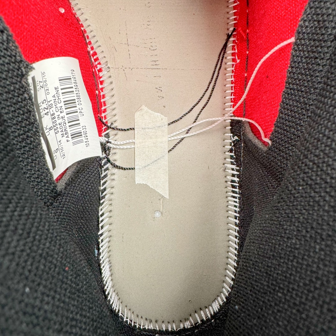 图片[10]-＃Ljr特供 Air Jordan AJ1 Retro High 高帮芝加哥白红 555088-101 全新改良批次 圈内最强倒钩系列 恪守真诚 承诺混一赔十 高端零售裸鞋圈特供批次 SZ原厂全套原楦原纸板冲刀磨具开发 原厂皮料加持 原厂港宝加持定型后跟R度完美 同源原厂电绣 飞翼针数密度立体效果一致 百分百一致原鞋 原厂拉帮工艺 针距密度一致 后跟弧度收口自然不对折 极致一眼正品既视感 进口玻璃冲刀皮料裁剪零毛边 全鞋电脑针车工艺 品控清洁度最高QC检验标准 免检产品 原厂订购鞋盒、鞋标、防尘纸、鞋撑、鞋带 追求极致的原厂味道 尺码：40.5 41 42 42.5 43 44 44.5 45 46 47.5 48.5-选品中心