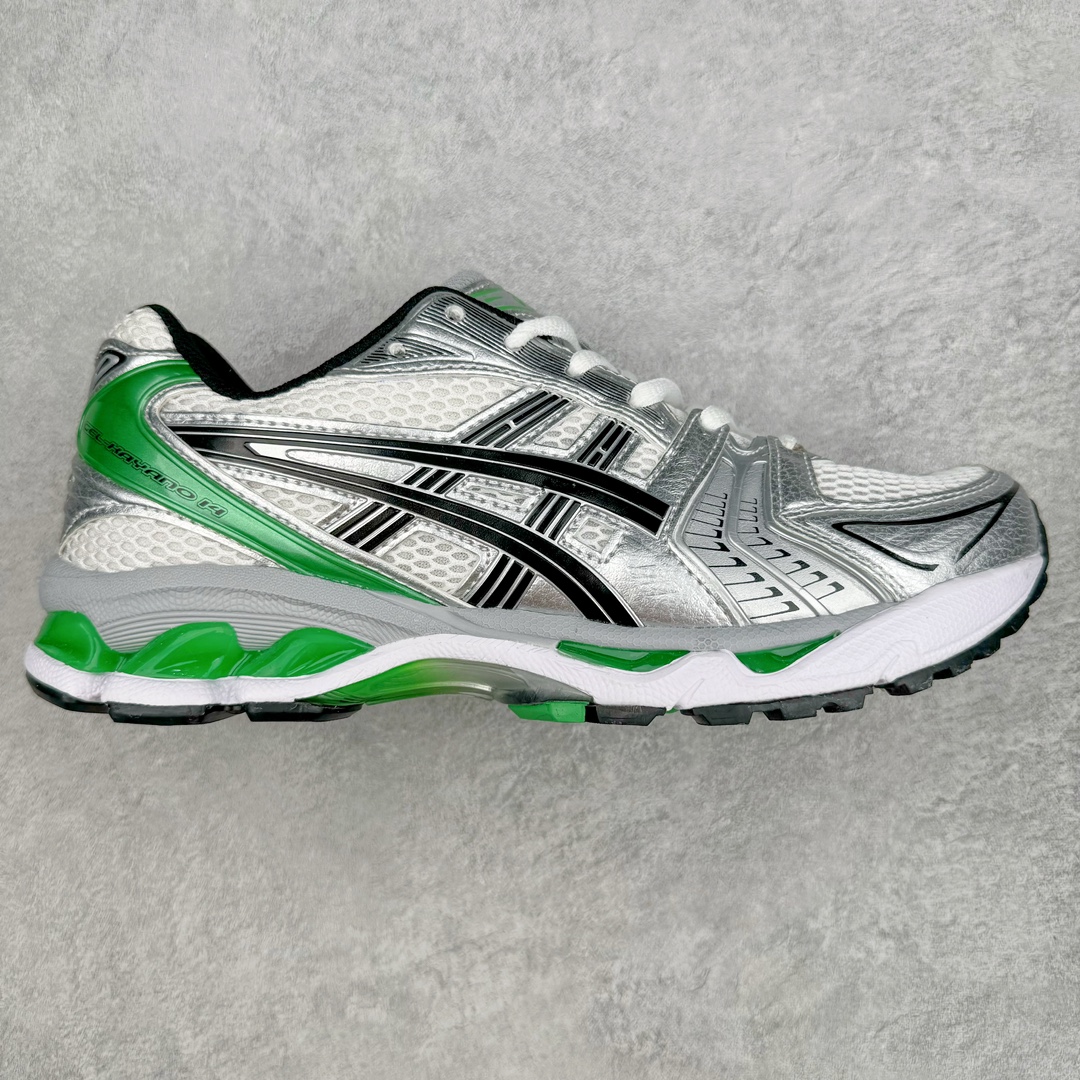 ＃FA ASICS GEL-KAYANO 14 亚瑟士K14系列户外复古潮流百搭织物合成革缓震休闲跑步鞋 原装纸板楦头开发 独家私模五层组合大底 原厂定制缓震硅胶加持 原盒原配 官方四联吊牌 原装Ortholite轻量化鞋垫 设计师 Hidenori Yamashita 以「Flash」一词为灵感 创造出未来感金属色鞋面 改造升级内在性能 由内而外全面革新 为 GEL-KAYANO 家族传承及经典跑鞋文化的延续 创下里程碑式作品 K14跑鞋重新诠释了复古的跑步形状 并以其 2000 年代后期的美学理念重新铺装 银色与蓝色的鞋面极为高档 网面铺陈与鞋面、鞋头多处细节位增添了透气性 鞋后跟部中底上以及多密度耐磨鞋底增加了 GEL 缓震胶 提供高抗冲击性、缓冲性、可保护脚部免受地面冲击的影响 穿着舒适性十足 尺码：35.5 36 37 37.5 38 39 39.5 40.5 41.5 42 42.5 43.5 44 45-选品中心