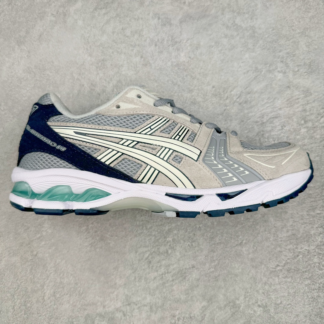 图片[9]-＃FA ASICS GEL-KAYANO 14 亚瑟士K14系列户外复古潮流百搭织物合成革缓震休闲跑步鞋 原装纸板楦头开发 独家私模五层组合大底 原厂定制缓震硅胶加持 原盒原配 官方四联吊牌 原装Ortholite轻量化鞋垫 设计师 Hidenori Yamashita 以「Flash」一词为灵感 创造出未来感金属色鞋面 改造升级内在性能 由内而外全面革新 为 GEL-KAYANO 家族传承及经典跑鞋文化的延续 创下里程碑式作品 K14跑鞋重新诠释了复古的跑步形状 并以其 2000 年代后期的美学理念重新铺装 银色与蓝色的鞋面极为高档 网面铺陈与鞋面、鞋头多处细节位增添了透气性 鞋后跟部中底上以及多密度耐磨鞋底增加了 GEL 缓震胶 提供高抗冲击性、缓冲性、可保护脚部免受地面冲击的影响 穿着舒适性十足 尺码：35.5 36 37 37.5 38 39 39.5 40.5 41.5 42 42.5 43.5 44 45-选品中心