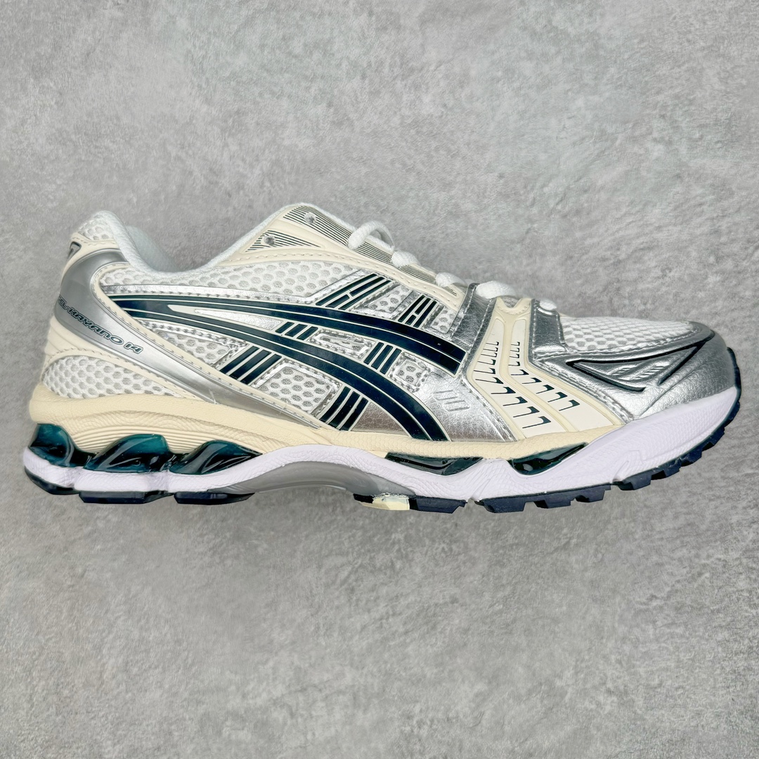 图片[4]-＃FA ASICS GEL-KAYANO 14 亚瑟士K14系列户外复古潮流百搭织物合成革缓震休闲跑步鞋 原装纸板楦头开发 独家私模五层组合大底 原厂定制缓震硅胶加持 原盒原配 官方四联吊牌 原装Ortholite轻量化鞋垫 设计师 Hidenori Yamashita 以「Flash」一词为灵感 创造出未来感金属色鞋面 改造升级内在性能 由内而外全面革新 为 GEL-KAYANO 家族传承及经典跑鞋文化的延续 创下里程碑式作品 K14跑鞋重新诠释了复古的跑步形状 并以其 2000 年代后期的美学理念重新铺装 银色与蓝色的鞋面极为高档 网面铺陈与鞋面、鞋头多处细节位增添了透气性 鞋后跟部中底上以及多密度耐磨鞋底增加了 GEL 缓震胶 提供高抗冲击性、缓冲性、可保护脚部免受地面冲击的影响 穿着舒适性十足 尺码：35.5 36 37 37.5 38 39 39.5 40.5 41.5 42 42.5 43.5 44 45-选品中心