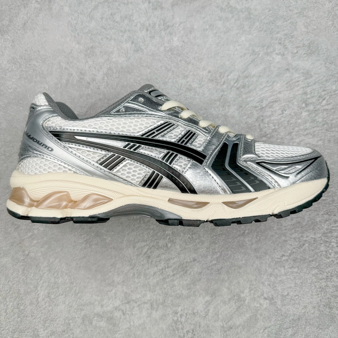 图片[2]-＃FA ASICS GEL-KAYANO 14 亚瑟士K14系列户外复古潮流百搭织物合成革缓震休闲跑步鞋 原装纸板楦头开发 独家私模五层组合大底 原厂定制缓震硅胶加持 原盒原配 官方四联吊牌 原装Ortholite轻量化鞋垫 设计师 Hidenori Yamashita 以「Flash」一词为灵感 创造出未来感金属色鞋面 改造升级内在性能 由内而外全面革新 为 GEL-KAYANO 家族传承及经典跑鞋文化的延续 创下里程碑式作品 K14跑鞋重新诠释了复古的跑步形状 并以其 2000 年代后期的美学理念重新铺装 银色与蓝色的鞋面极为高档 网面铺陈与鞋面、鞋头多处细节位增添了透气性 鞋后跟部中底上以及多密度耐磨鞋底增加了 GEL 缓震胶 提供高抗冲击性、缓冲性、可保护脚部免受地面冲击的影响 穿着舒适性十足 尺码：35.5 36 37 37.5 38 39 39.5 40.5 41.5 42 42.5 43.5 44 45-选品中心