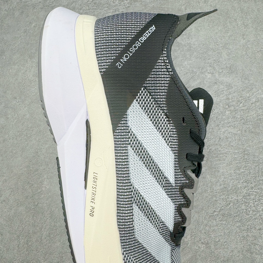 图片[6]-AD Adizero Boston 12 波士顿夏季透气网眼竞速跑鞋 延续爪型玻璃纤维推进系统 进化为全掌式的ENERGY RODS 2.0 从脚跟到脚趾的一体成形设计 强化整体推进力 提升速度表现 升级透气鞋面更具支撑性 利用ENGINEERED MESH技术进行不同密度织纹 强化支撑性 更使用50%以上的回收材料製成 减低塑料浪费 此外变薄的鞋舌为前掌提供更多空间 提供跑者更好的穿着感受 马牌轮胎大底耐磨性佳 大底全掌采用耐磨的Continental马牌轮胎大底 在各种环境下保有良好抓地力 尺码：36 36.5 37 38 38.5 39 40 40.5 41 42 42.5 43 44 44.5 45-选品中心