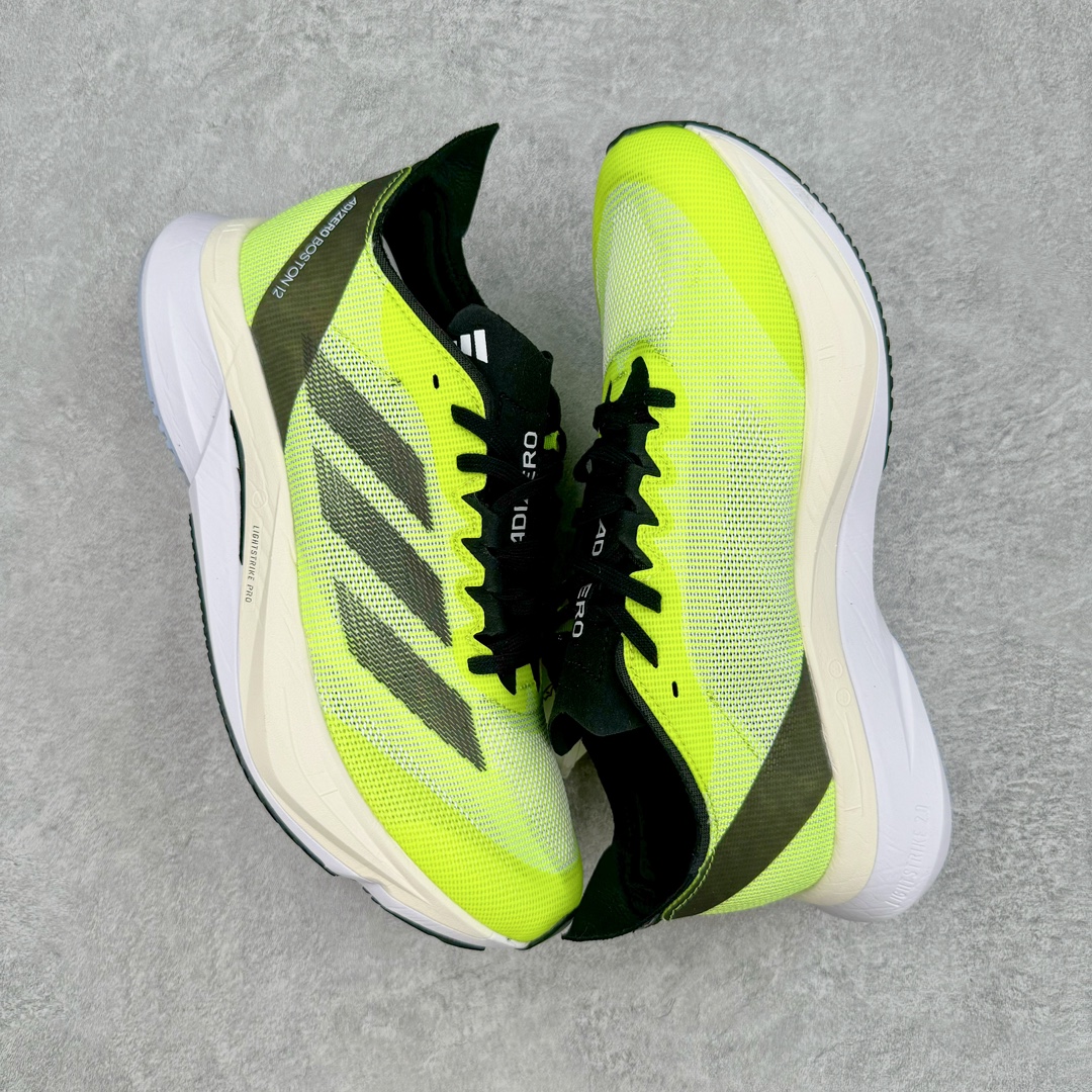 图片[3]-AD Adizero Boston 12 波士顿夏季透气网眼竞速跑鞋 延续爪型玻璃纤维推进系统 进化为全掌式的ENERGY RODS 2.0 从脚跟到脚趾的一体成形设计 强化整体推进力 提升速度表现 升级透气鞋面更具支撑性 利用ENGINEERED MESH技术进行不同密度织纹 强化支撑性 更使用50%以上的回收材料製成 减低塑料浪费 此外变薄的鞋舌为前掌提供更多空间 提供跑者更好的穿着感受 马牌轮胎大底耐磨性佳 大底全掌采用耐磨的Continental马牌轮胎大底 在各种环境下保有良好抓地力 尺码：36 36.5 37 38 38.5 39 40 40.5 41 42 42.5 43 44 44.5 45-选品中心