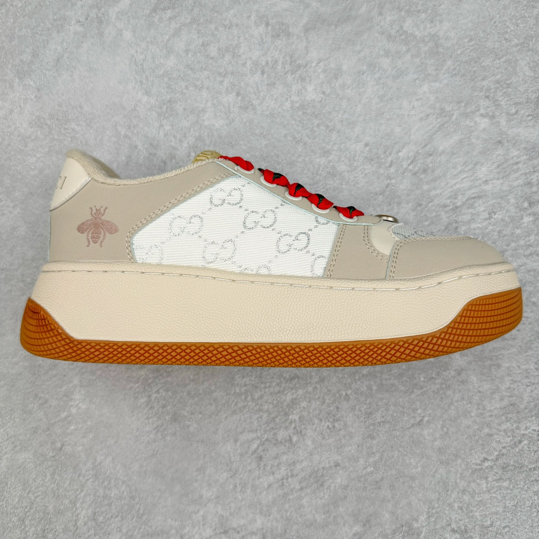 Gucci 轻奢单品 广东品质原厂 高奢古驰Gucci Screener GG High-Top Sneaker休闲潮鞋系列意大利进口超软小牛皮+刺绣搭配 原装雪梨形超软沙绒纸团 鞋底采用超软橡胶大底内外锁死工艺 最大限度弯折永不开胶 原鞋一致效果环保无味 尺码 35-44-选品中心